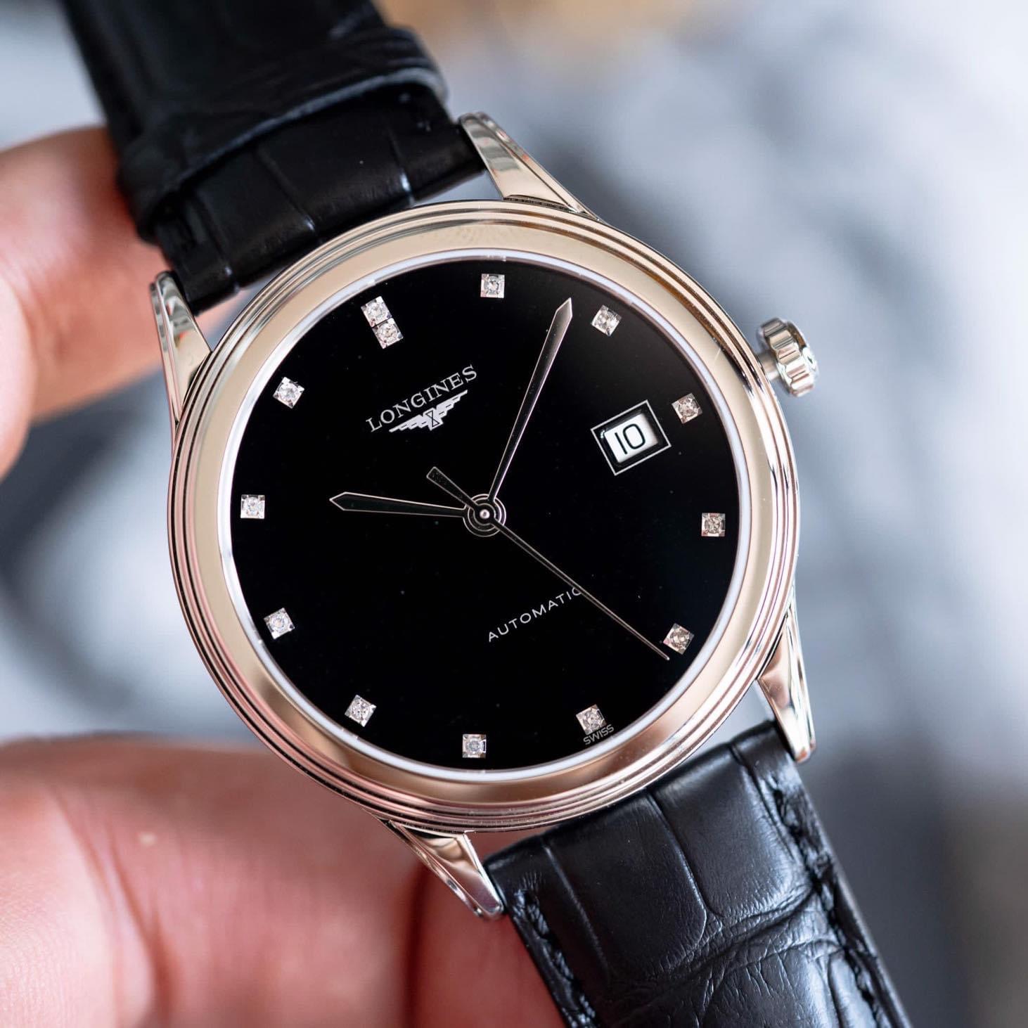Ảnh 2 của Đồng Hồ nam (New) Longines Flagship Diamond Black - L4.974.4.57.2 (  L49744572 ) 38.5mm