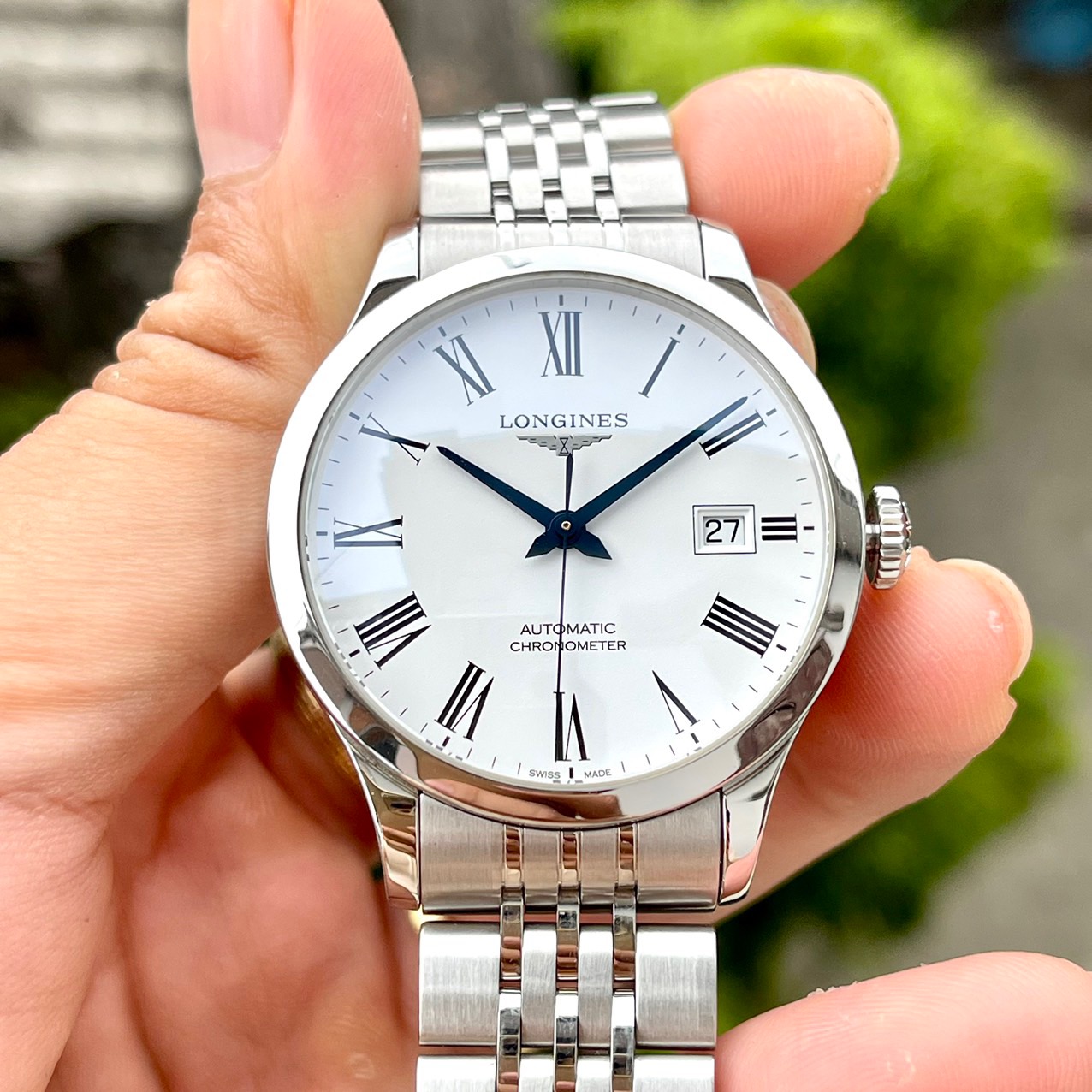 (DEAL LƯỚT) (ĐỒNG HỒ NAM) Longines Record L2.820.4.11.6 (used) Watch 38.5mm