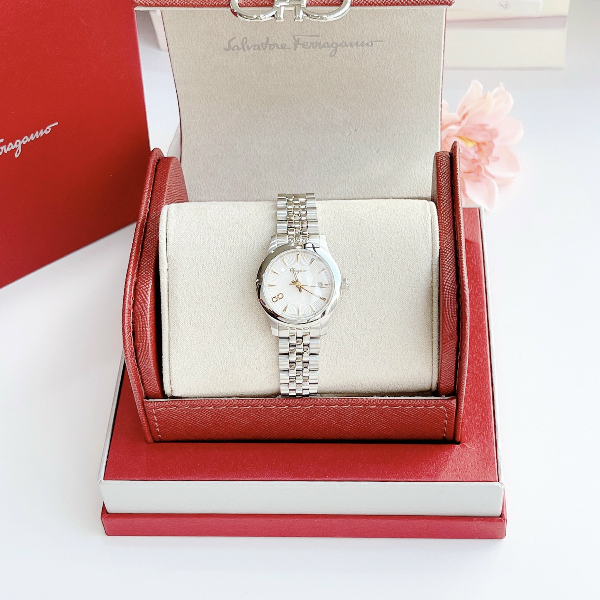 ĐỒNG HỒ NỮ SALVATORE FERRAGAMO SFCU00119 DUO WHITE DIAL DÂY KIM LOẠI, 34mm