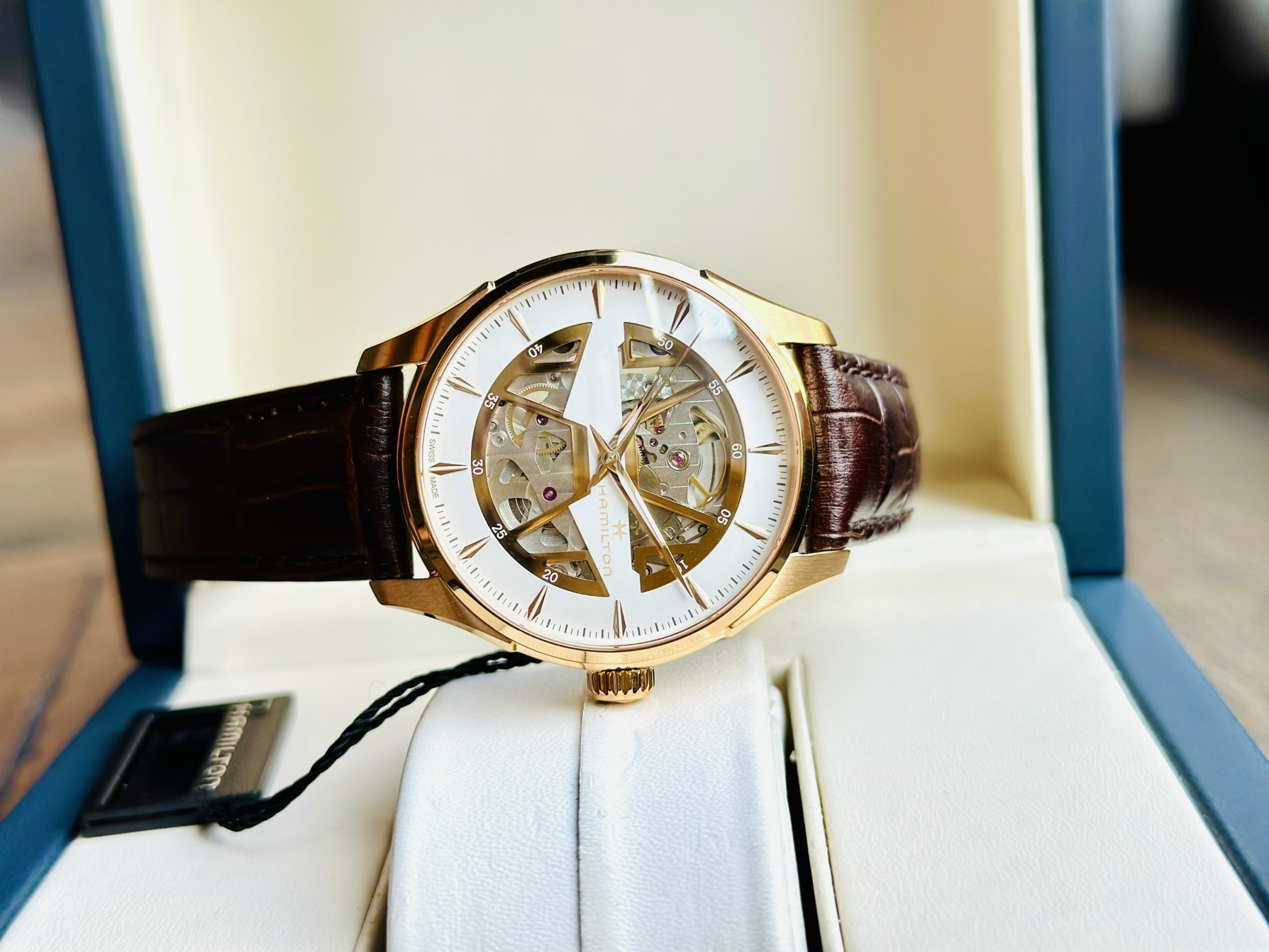 Ảnh 5 của (ĐỒNG HỒ NAM) (NEW) HAMILTON JAZZMASTER SKELETON SPIKY-H H42505510 AUTOMATIC
