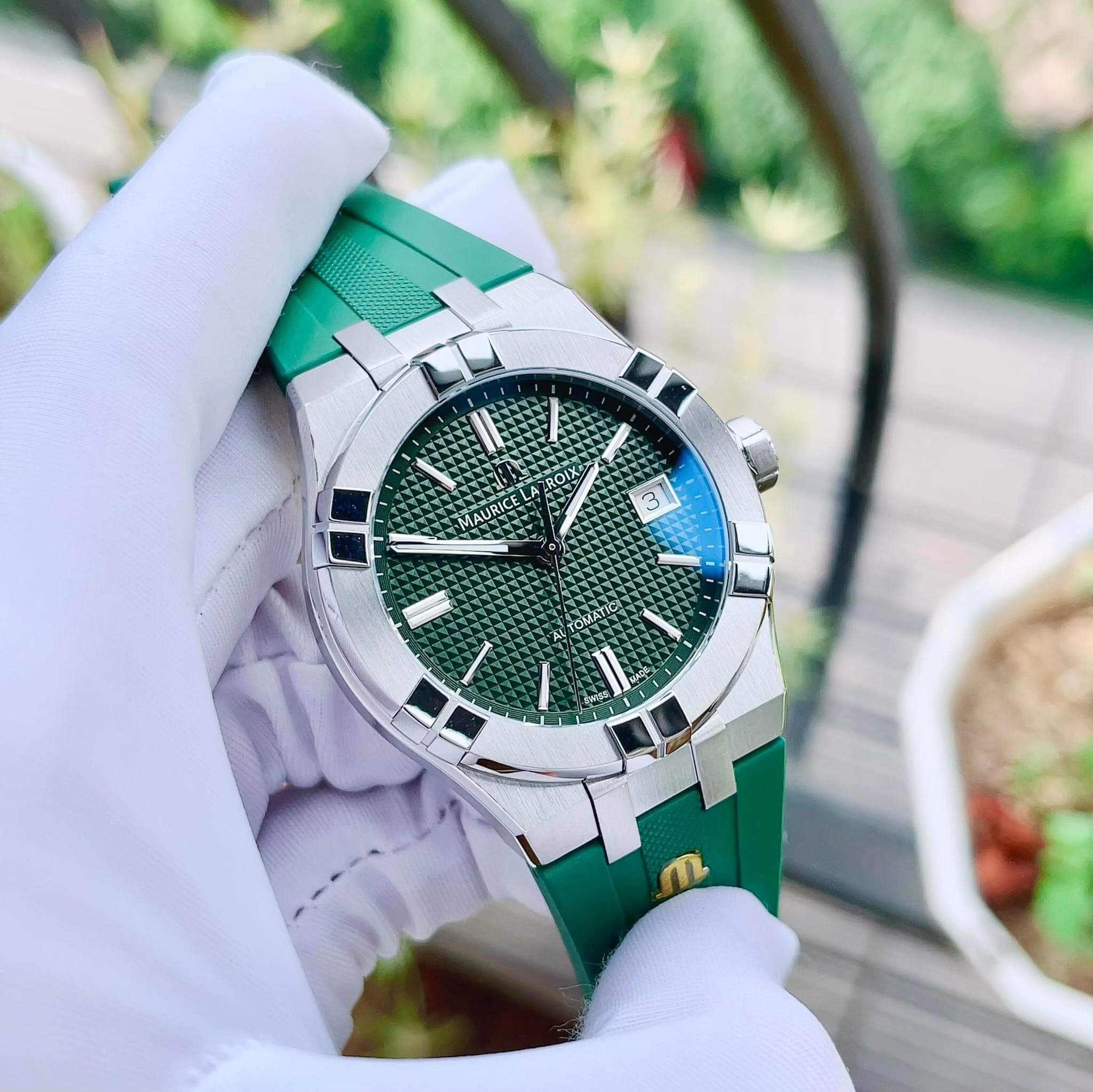 Ảnh 11 của (ĐỒNG HỒ NAM) (New) Maurice Lacroix Aikon Green 39mm AI6007-SS00F-630-D ( AI6007SS00F630D )