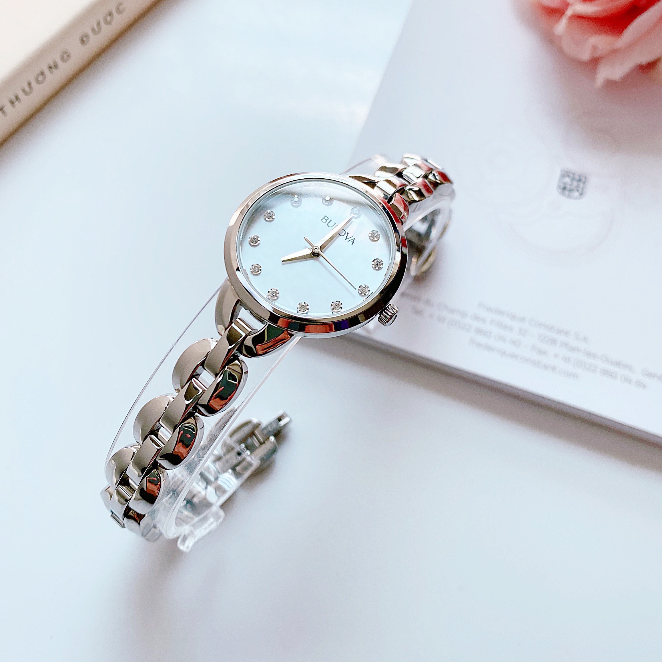 Ảnh 5 của (ĐỒNG HỒ NỮ) BULOVA 96L204 FACETS COLLECTION SILVER TONE 27mm