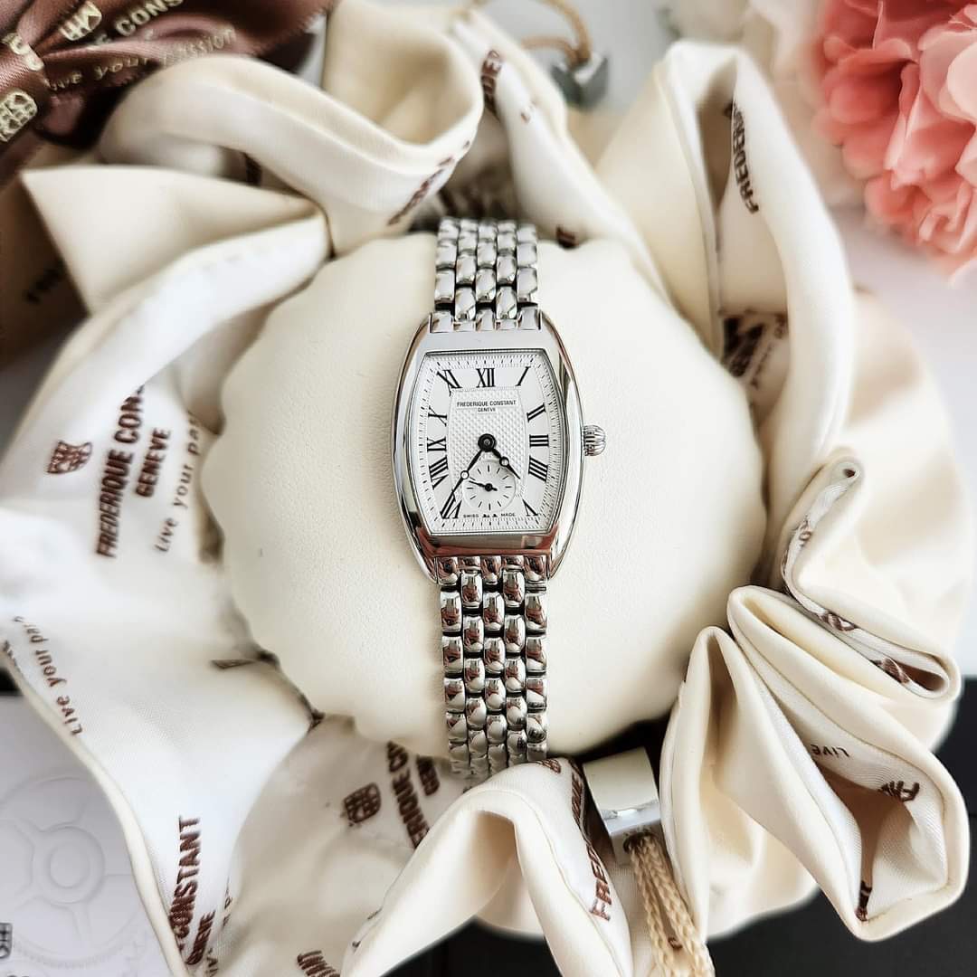 (ĐỒNG HỒ NỮ) Frederique Constant Art Deco Silver Guilloche Ladies Watch FC-235M1T26B 25mm