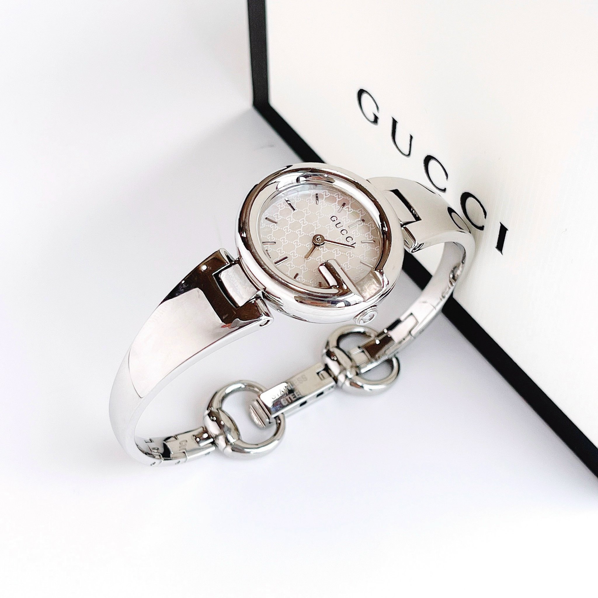 ĐỒNG HỒ NỮ Gucci Guccissima Quartz Pink Dial Stainless Ladies Watch YA134510 27mm