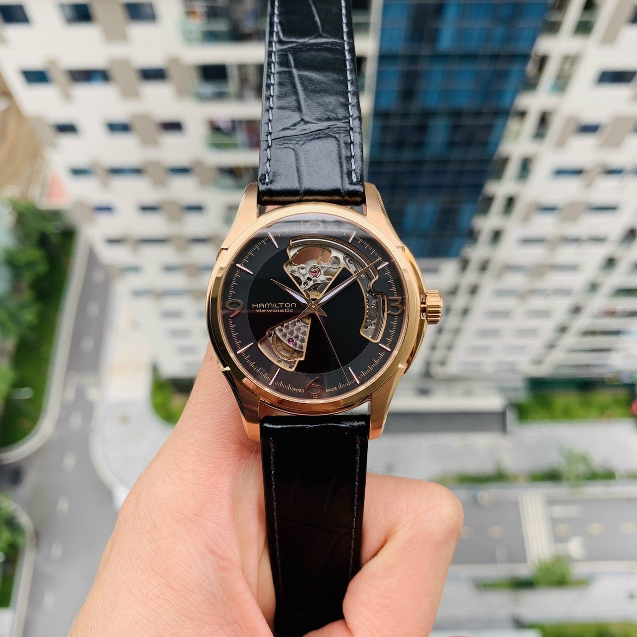 ĐỒNG HỒ NAM (new) Hamilton Jazzmaster Automatic H32575735 Open Heart Rose Gold