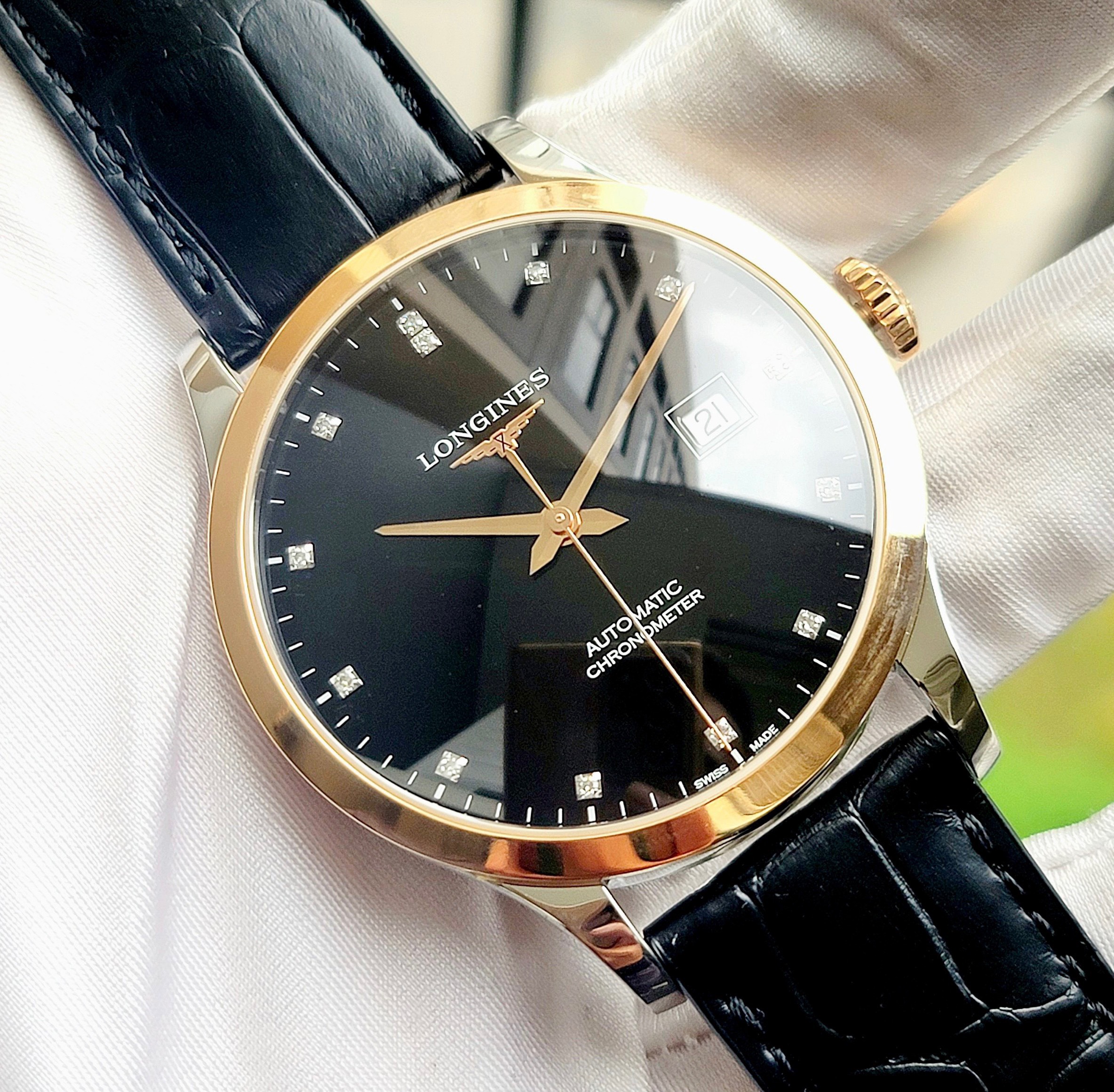 Ảnh 4 của [SIÊU HOT] Đồng hồ Longines Record L28215572 L2.821.5.57.2 size 40mm