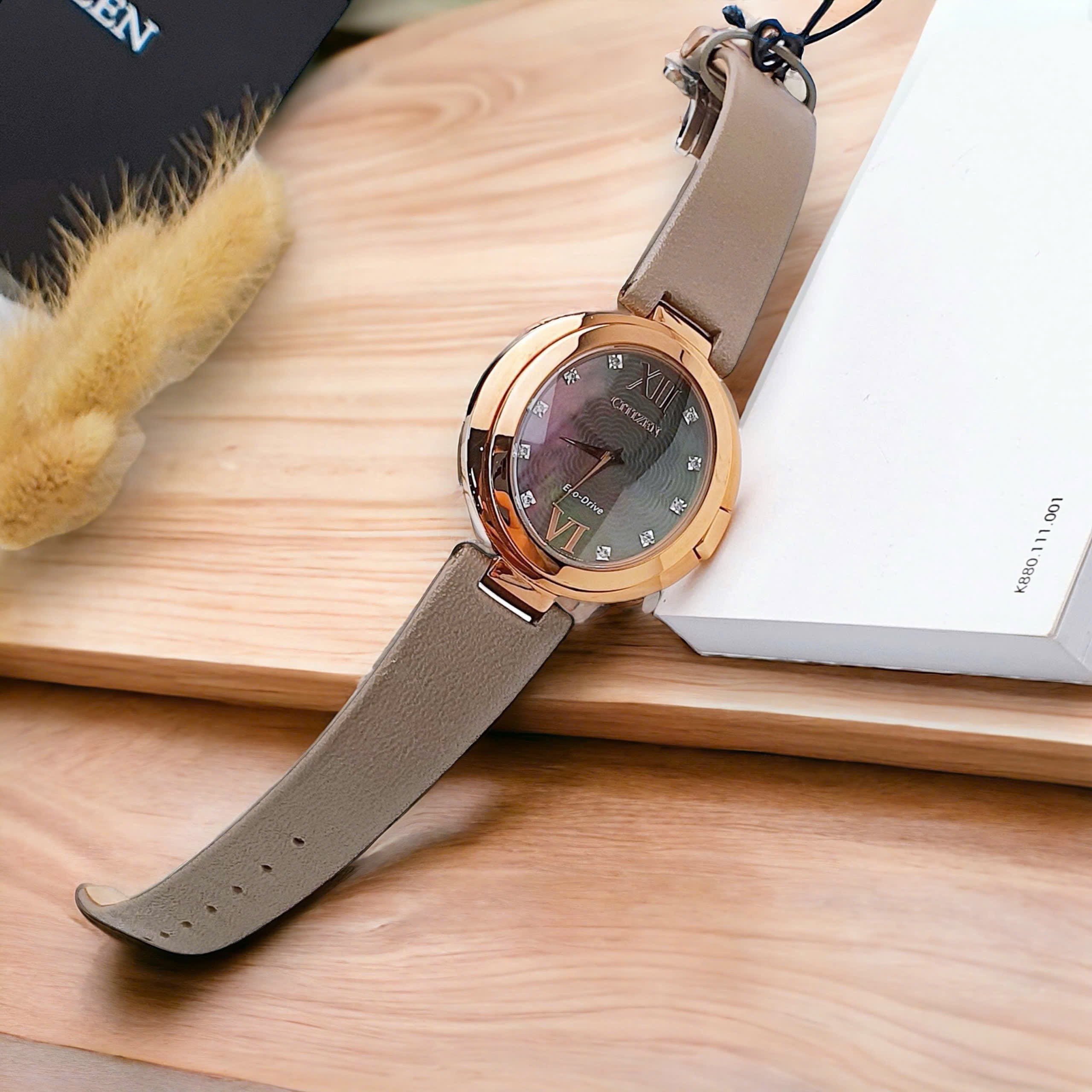 Ảnh 5 của (ĐỒNG HỒ NỮ) Citizen Women's Capella Taupe Dial / Brown Leather Watch EX1513-00Y ( EX151300Y)