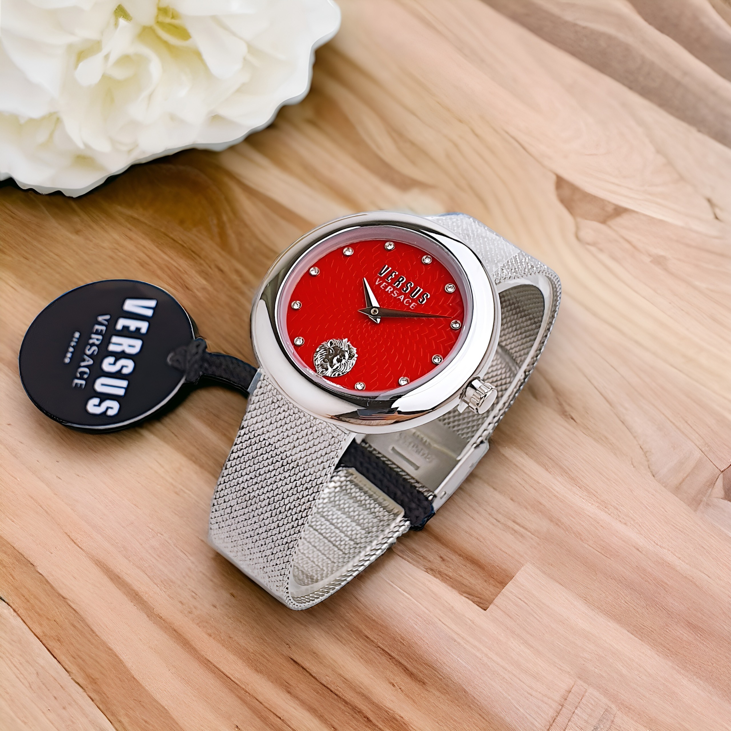 Ảnh 4 của (ĐỒNG HỒ NỮ) VERSUS BY VERSACE LEA VSPEN4121 QUARTZ SILVER TONE DÂY MESH 35mm