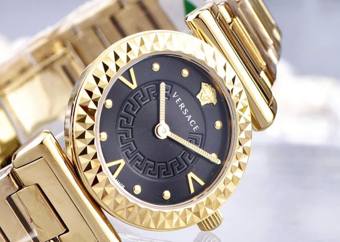 Ảnh 3 của (ĐỒNG HỒ NỮ ) Versace Mini Vanity Gold Ion-Plated Watch 27mm VEAA00518