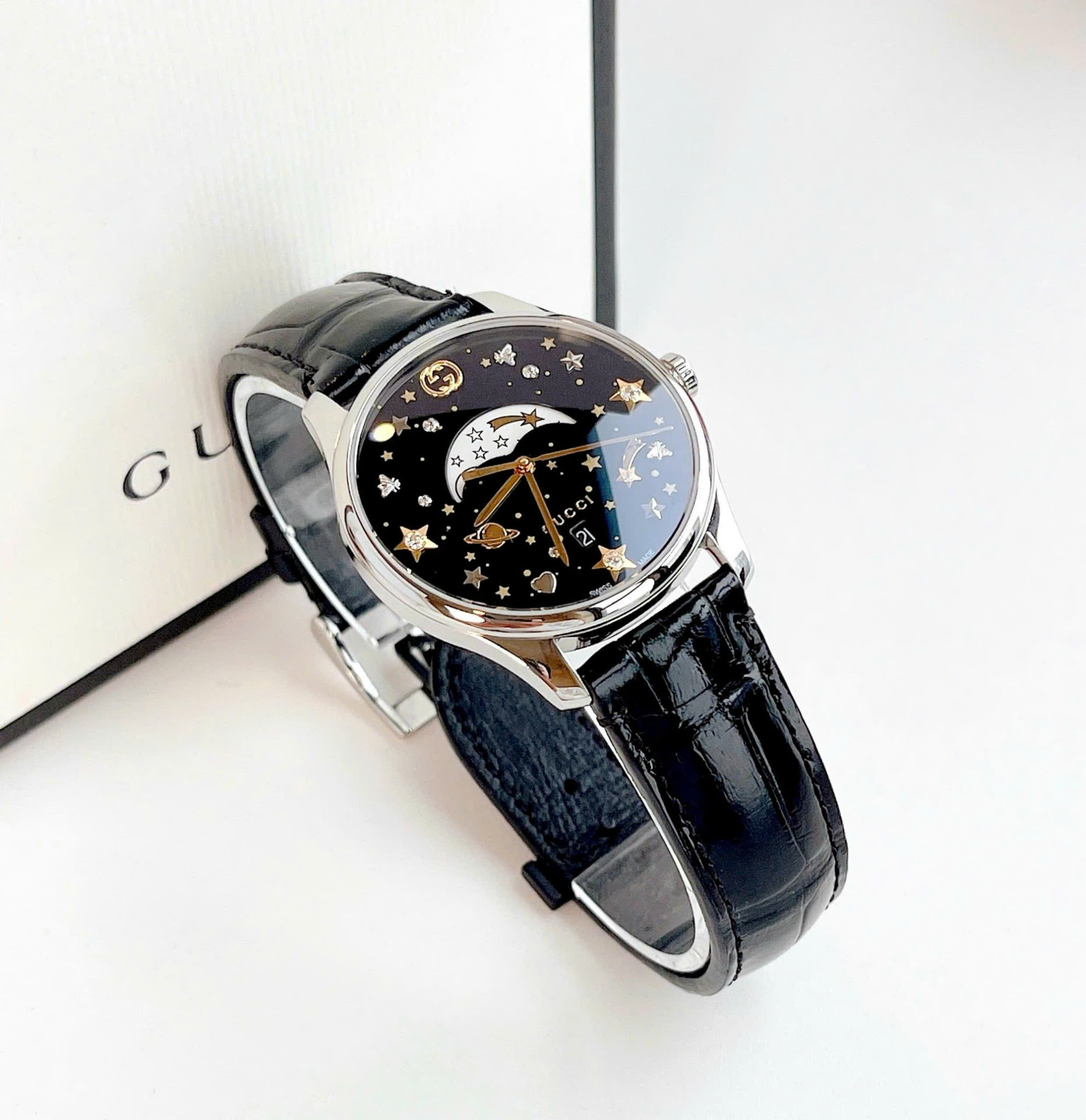 Ảnh 6 của (ĐỒNG HỒ NỮ) Gucci G-Timeless Black Moonphase YA126327