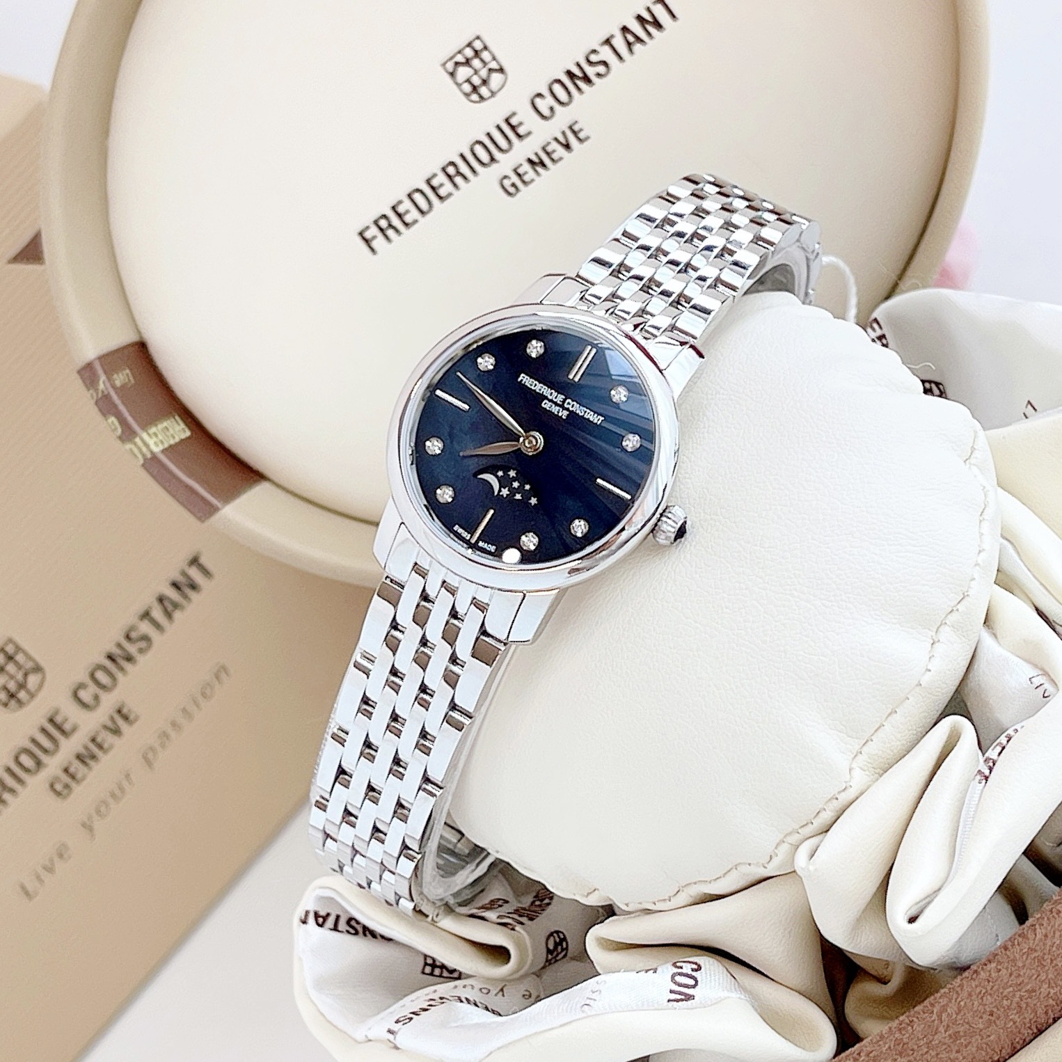 Ảnh 5 của (ĐỒNG HỒ NỮ) FREDERIQUE CONSTANT SLIMLINE LADIES MOONPHASE FC-206MPBD1S6B FC206MPBD1S6B 206MPBD1S6B 30mm
