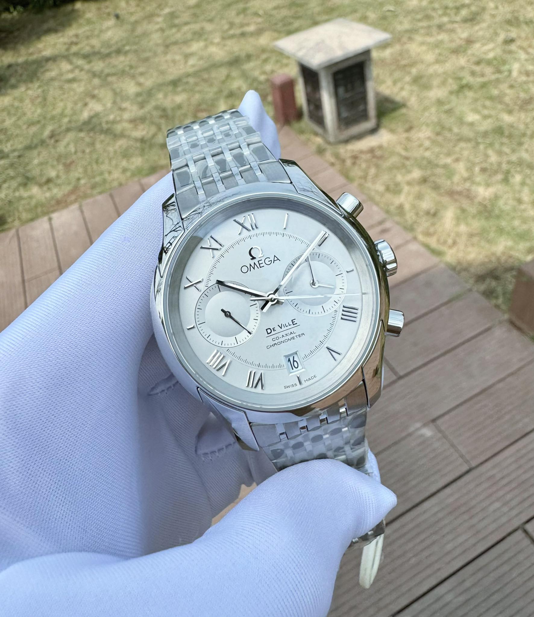 Ảnh 8 của (ĐỒNG HỒ NAM) (NEW) Omega De Ville Co-Axial Chronograph 43110425102001 431.10.42.51.02.001
