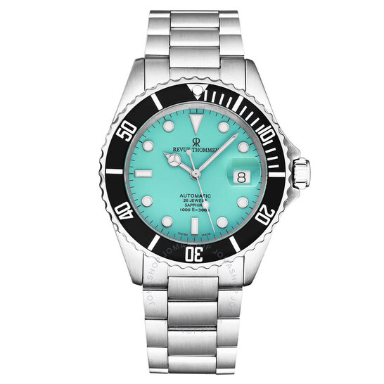 ĐỒNG HỒ NAM Revue Thommen Men's 'Diver' Green Dial Stainless Steel Bracelet Automatic 17571.2131 42mm