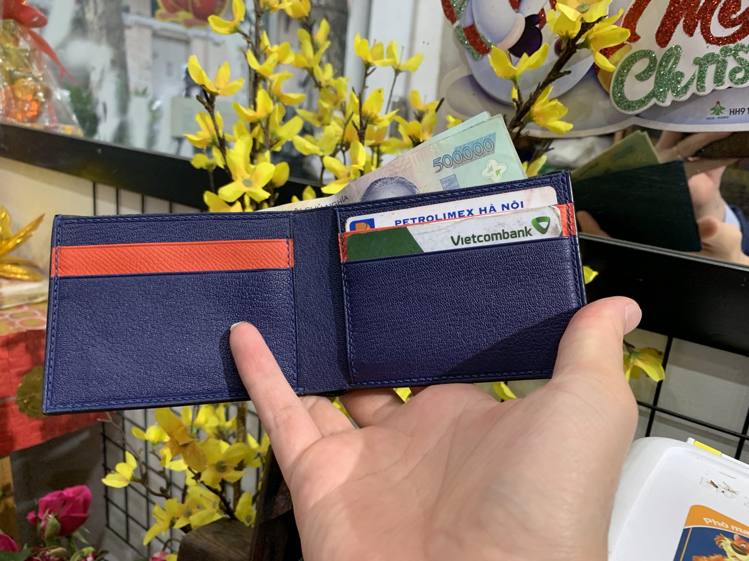 Ảnh 2 của Ví da mini Epsom - Xanh Navy