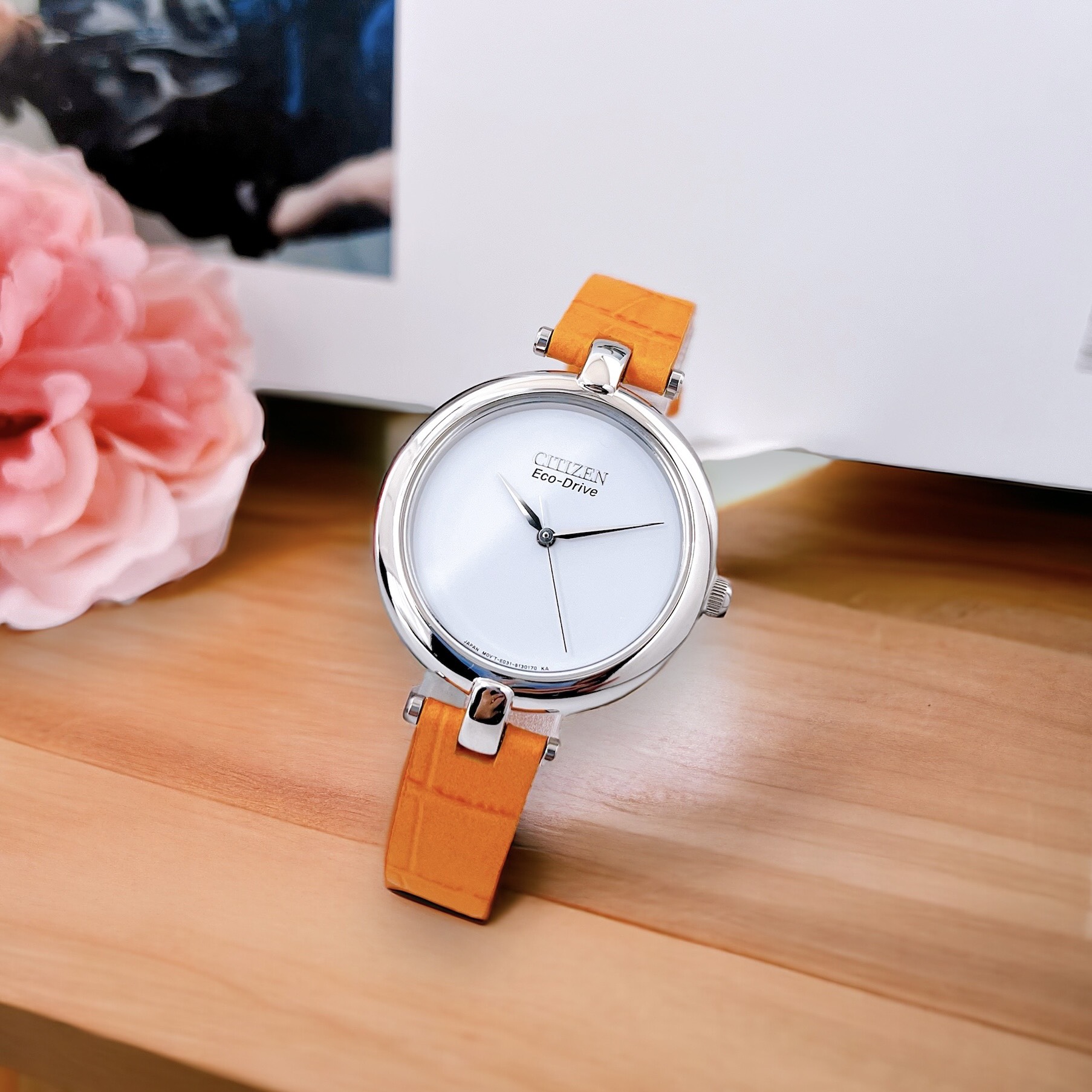 Ảnh 4 của (ĐỒNG HỒ NỮ) Citizen EM025001A EM0250-01A Silhouette Orange Watch 34mm