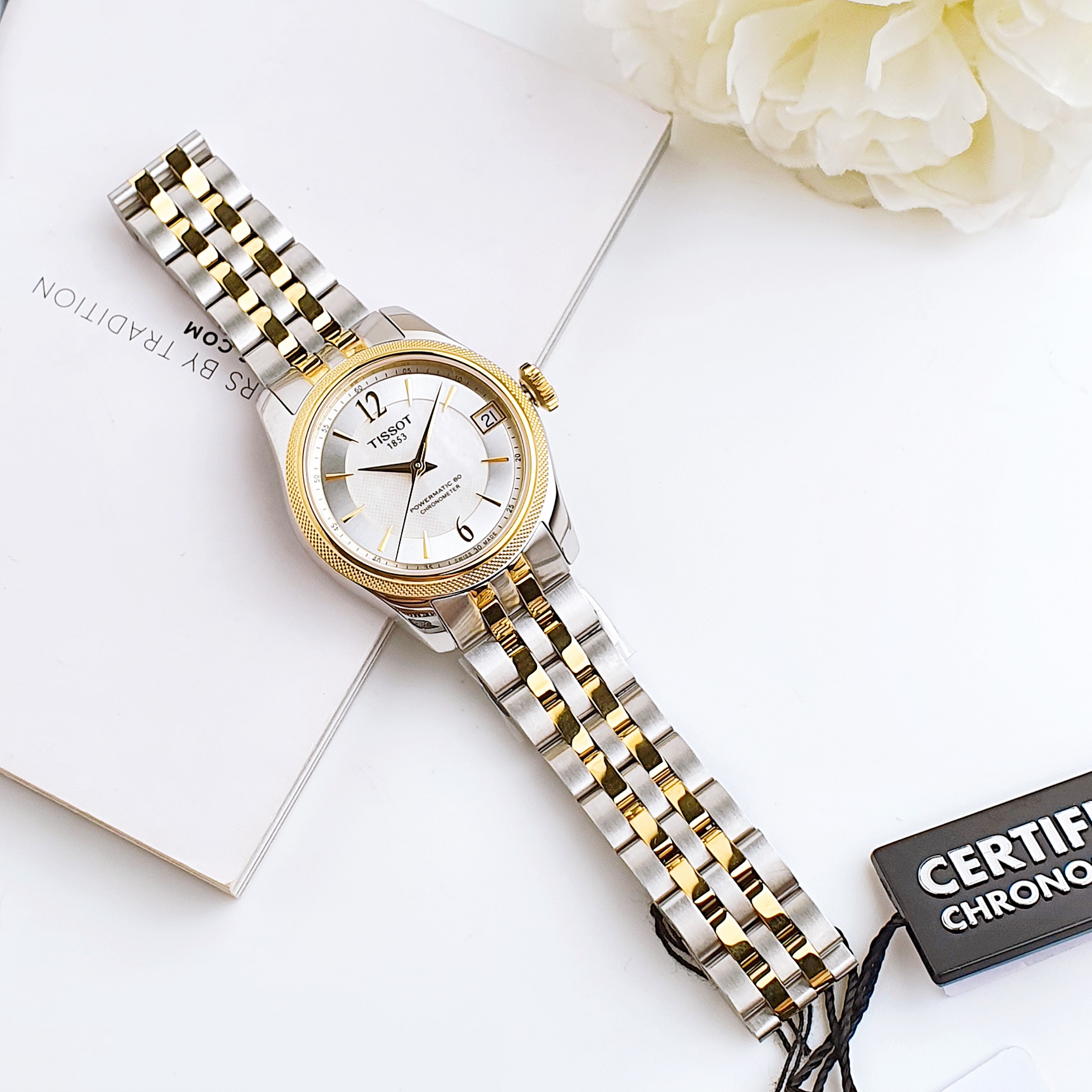 Ảnh 5 của (ĐỒNG HỒ NỮ) TISSOT BALLADE POWERMATIC 80 COSC LADY T108.208.22.117.00 (T1082082211700) 32mm