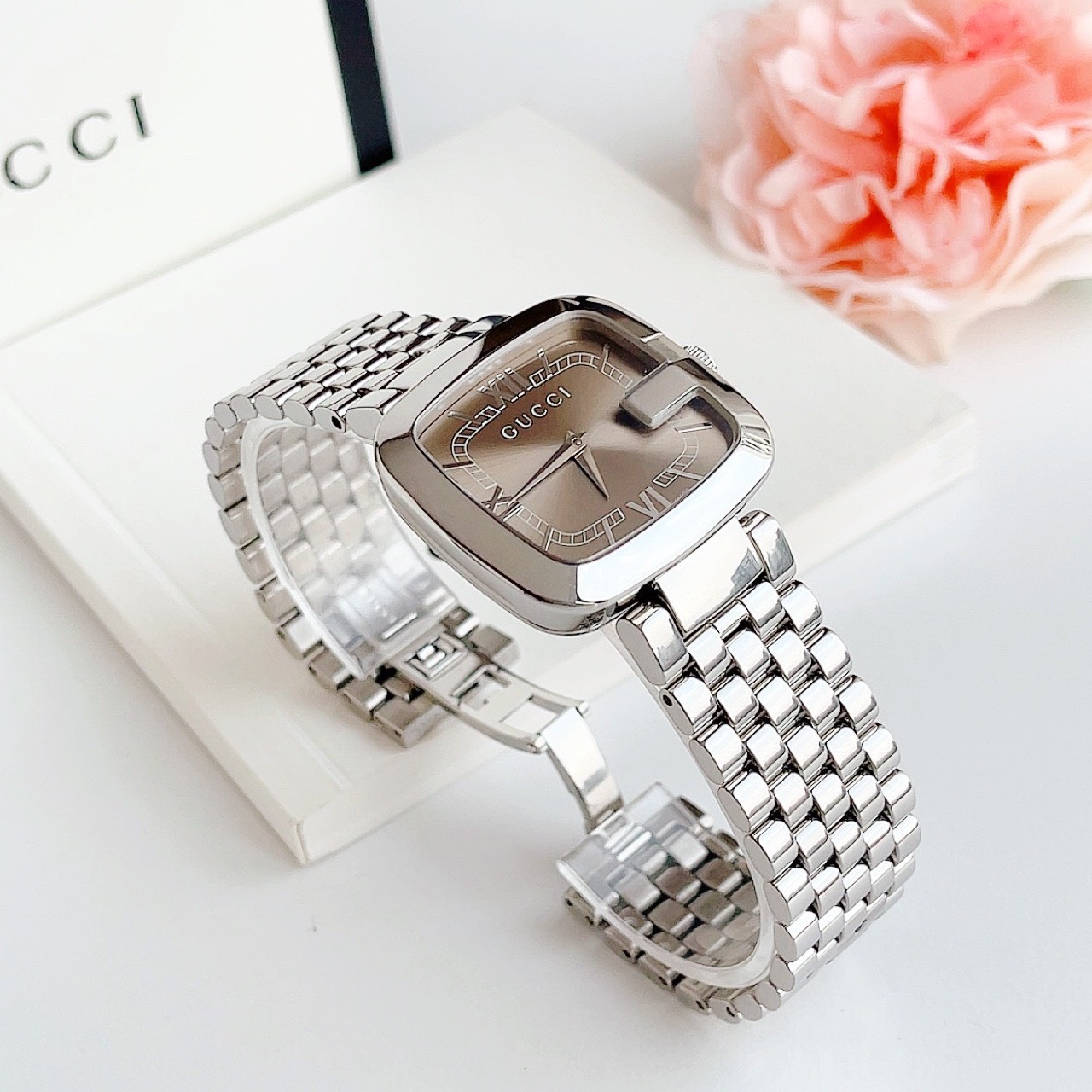 Ảnh 2 của (ĐỒNG HỒ NỮ) GUCCI YA125413 G- Silver Ladies Watch 32mmx34mm (~36mm tròn)