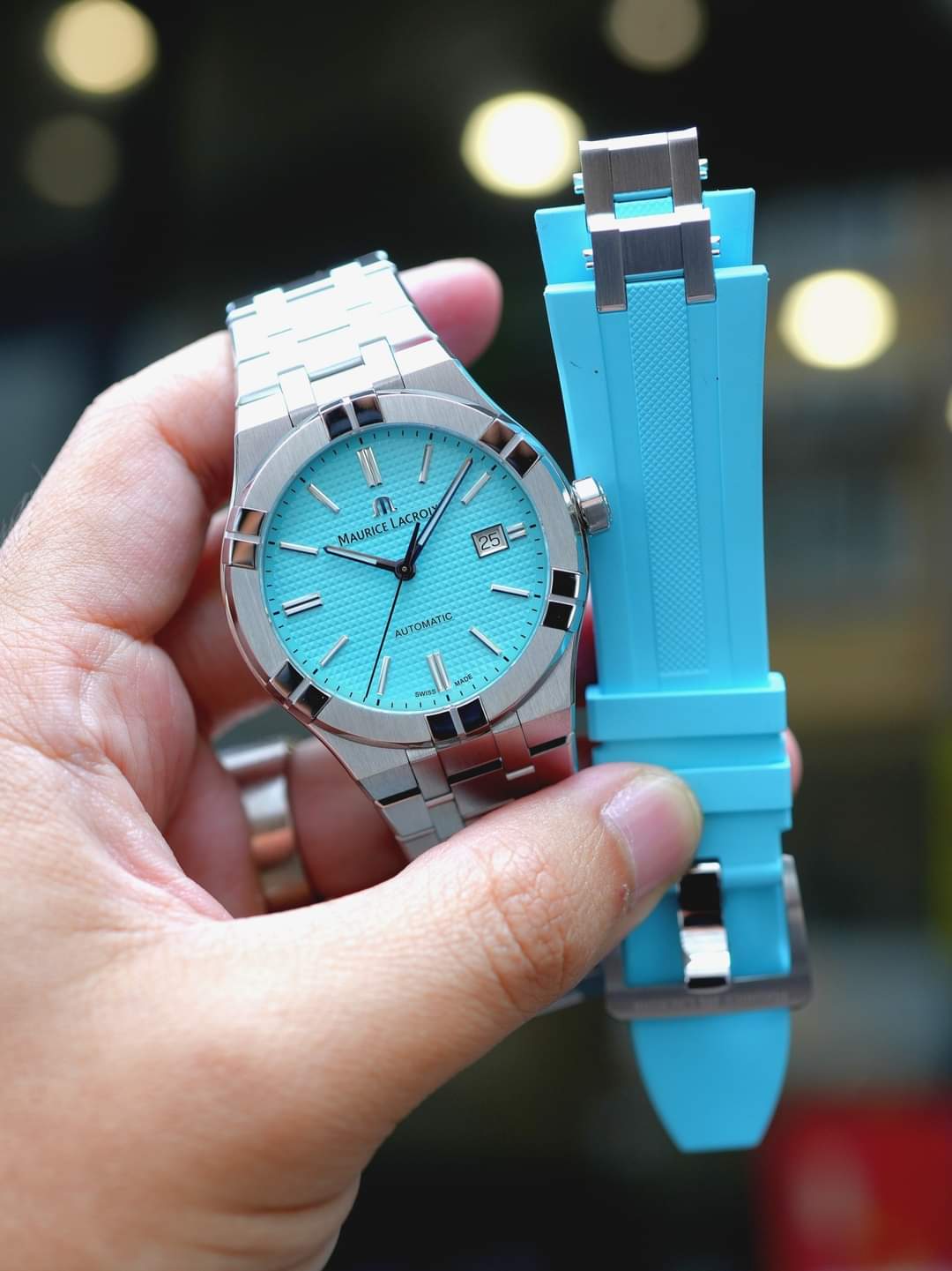 Ảnh 2 của (ĐỒNG HỒ NAM) (New) MAURICE LACROIX AIKON AI6008-SS00F-431-C (AI6008SS00F431C) KÈM DÂY CAO SU 42MM