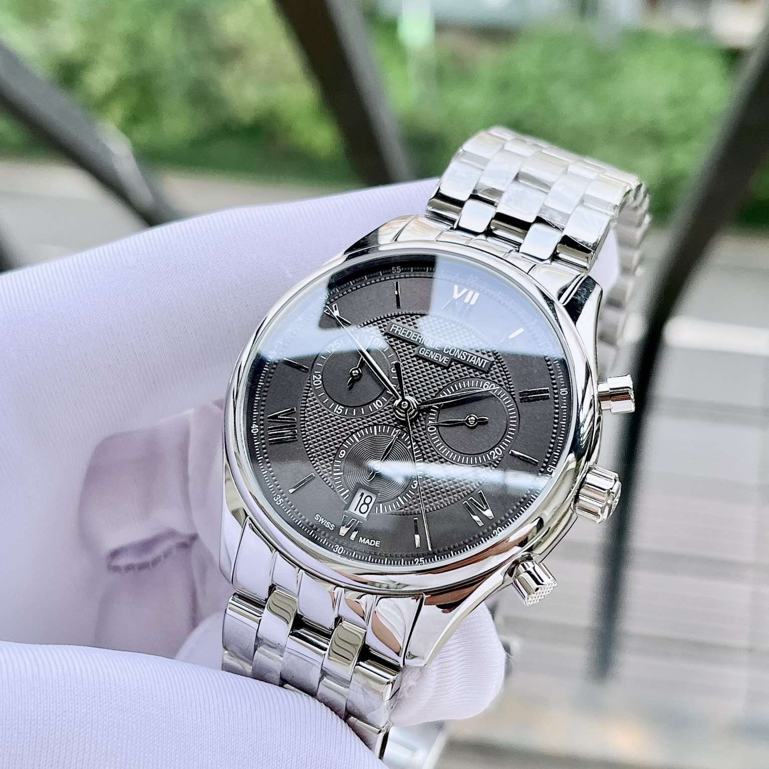 Ảnh 4 của (ĐỒNG HỒ NAM) (New) Frederique Constant Quartz FC-292MG5B6B Chronograph Silver ( 292MG5B6B ) ( FC292MG5B6B )