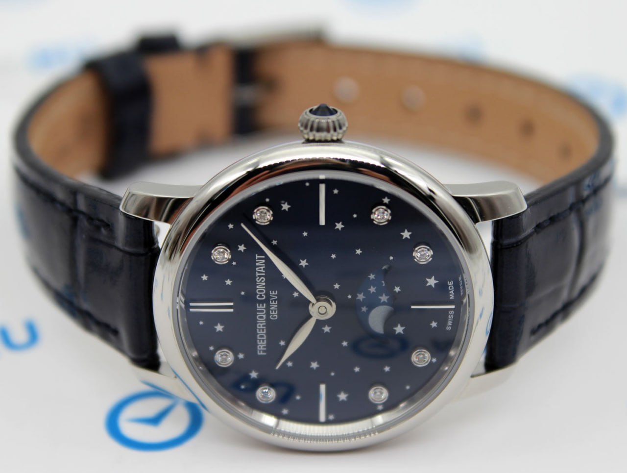 Ảnh 8 của [NEW] (ĐỒNG HỒ NỮ) Frederique Constant FC-206NSD1S6 (FC206NSD1S6) (206NSD1S6) Slimline Moonphase Blue Dial Ladies Watch