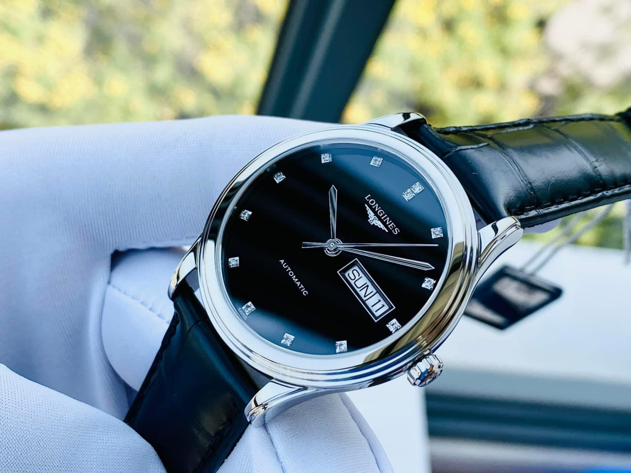 (ĐỒNG HỒ NAM) (NEW) LONGINES FLAGSHIP DAY DATE L4.899.4.57.2 L48994572