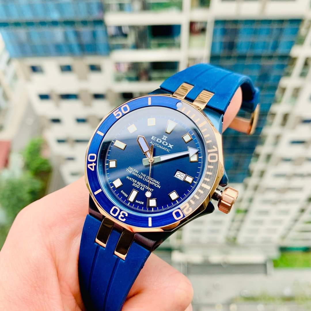 Ảnh 2 của (ĐỒNG HỒ NAM) (NEW) Edox Delfin Diver Blue 43mm - 80110 357BURCA BUIR