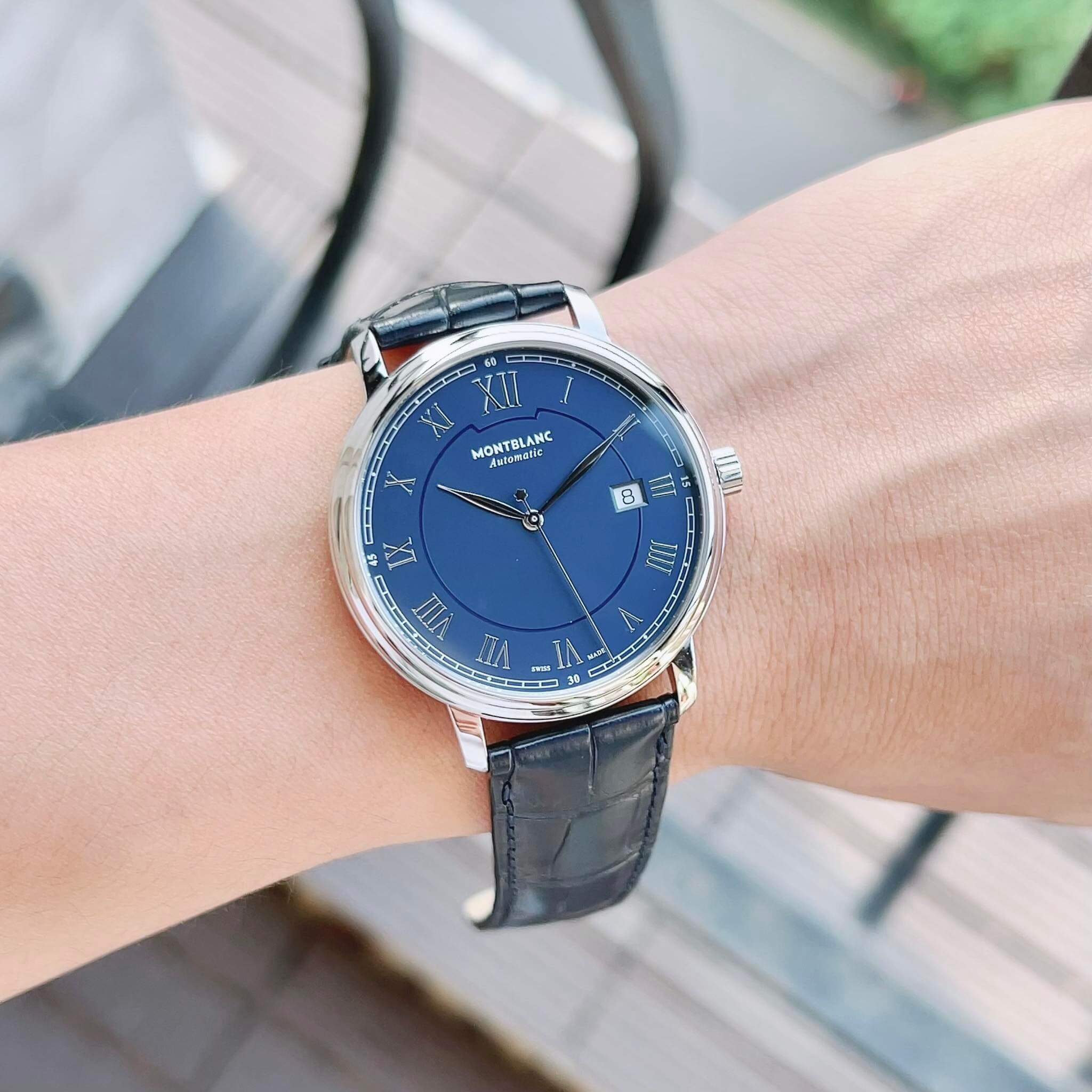 Montblanc Tradition Automatic Blue Dial Men Watch 117829