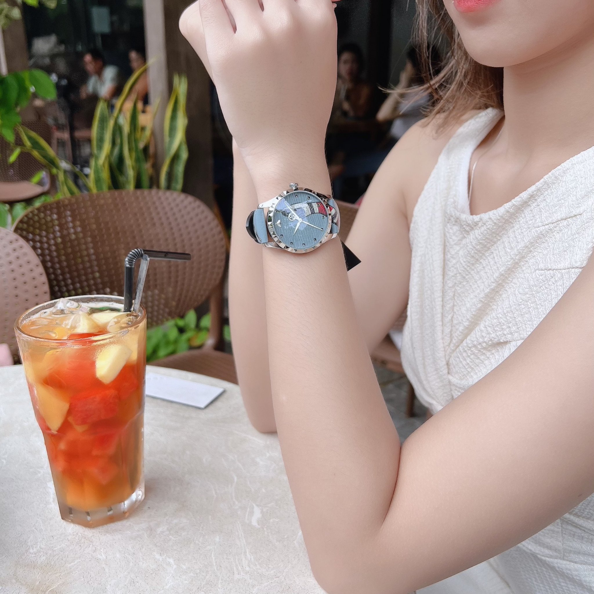 Ảnh 3 của ĐỒNG HỒ NỮ GUCCI YA1264080 G- TIMELESS TEXTURED BLUE TONE
