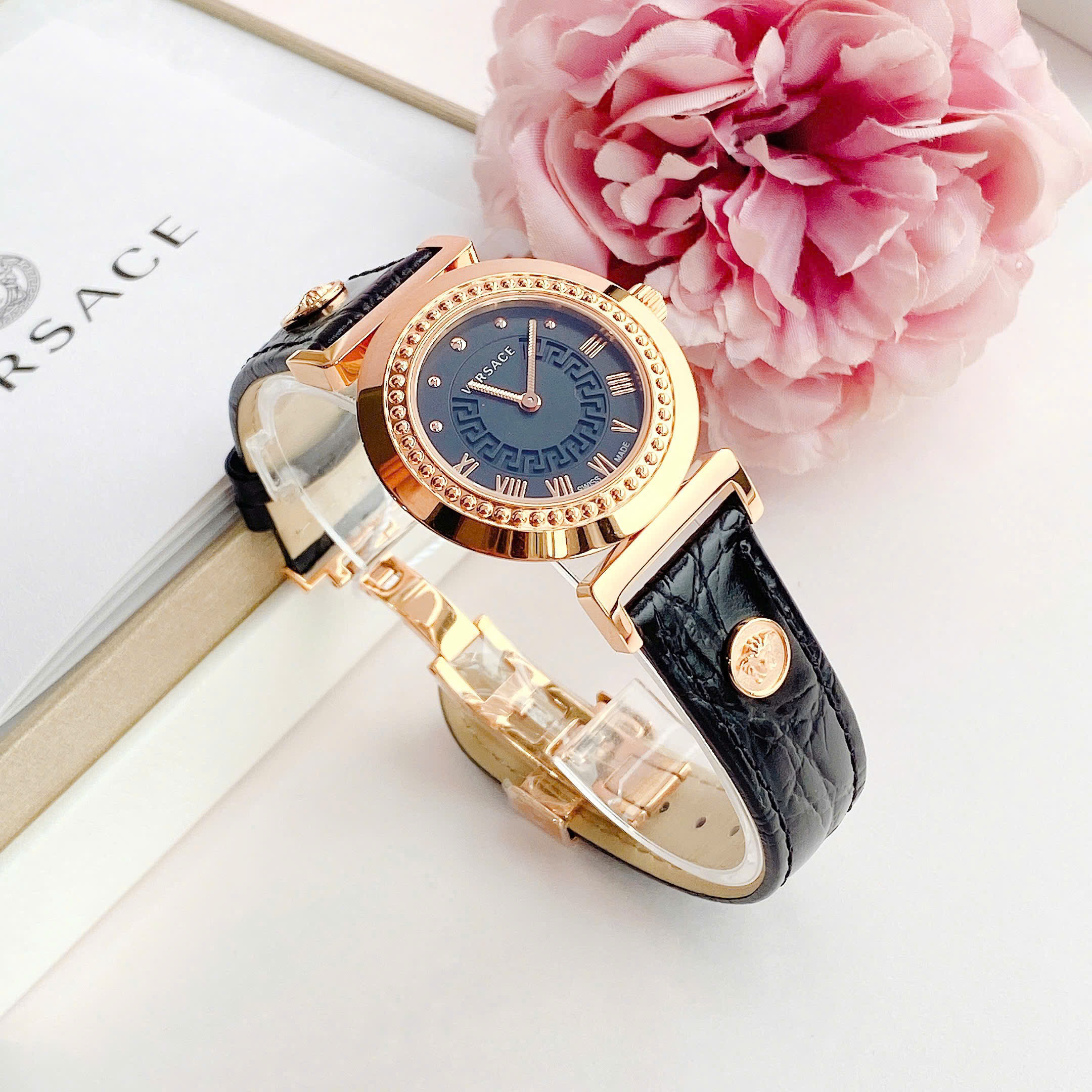 Ảnh 5 của (ĐỒNG HỒ NỮ ) Versace P5Q80D009S Vanity Calfskin Black Dial