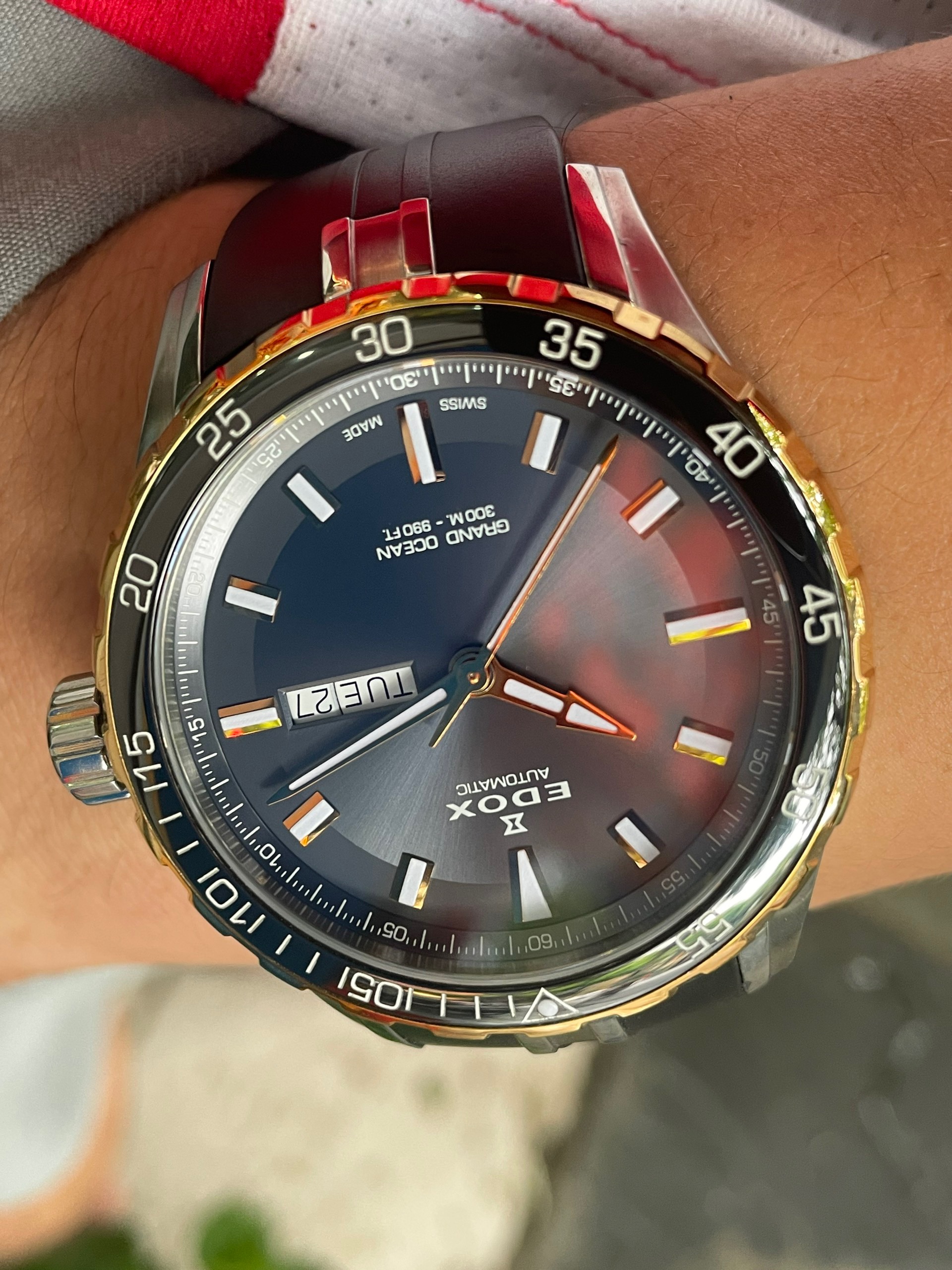 Ảnh 4 của (HÀNG LƯỚT) (ĐỒNG HỒ NAM) Edox Grand Ocean Grey Dial 88002-357RCA-NIR (88002357RCANIR), 42MM