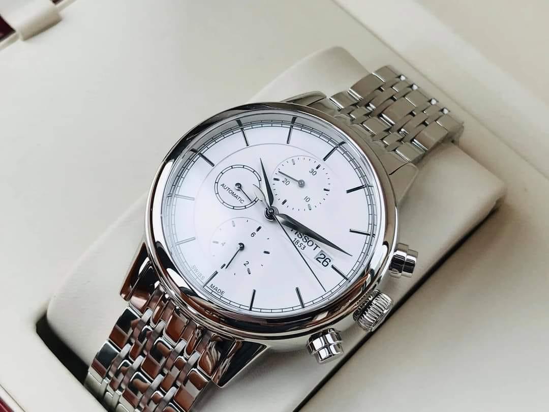 (ĐỒNG HỒ NAM) (New) Tissot Automatic Carson White T085.427.11.011.00 ( T0854271101100 ) 42mm