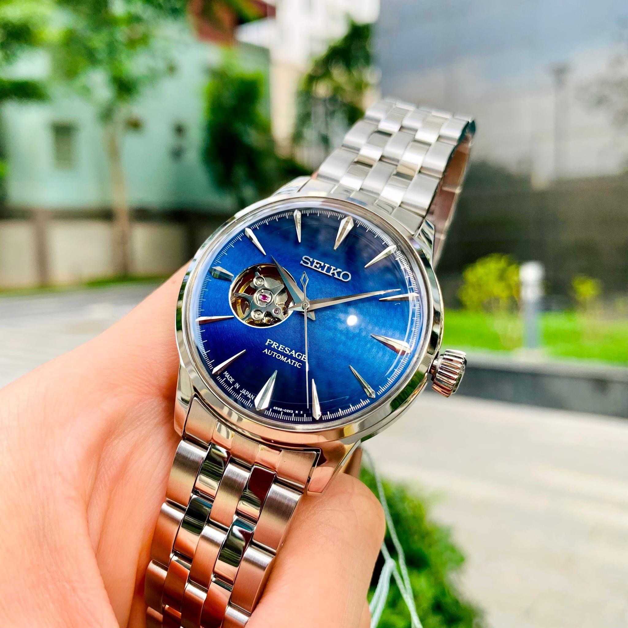 Ảnh 3 của (ĐỒNG HỒ NAM) Seiko Presage Cocktail BLUE ACAPULCO Open Heart SSA439J1 Made In Japan- SARY199