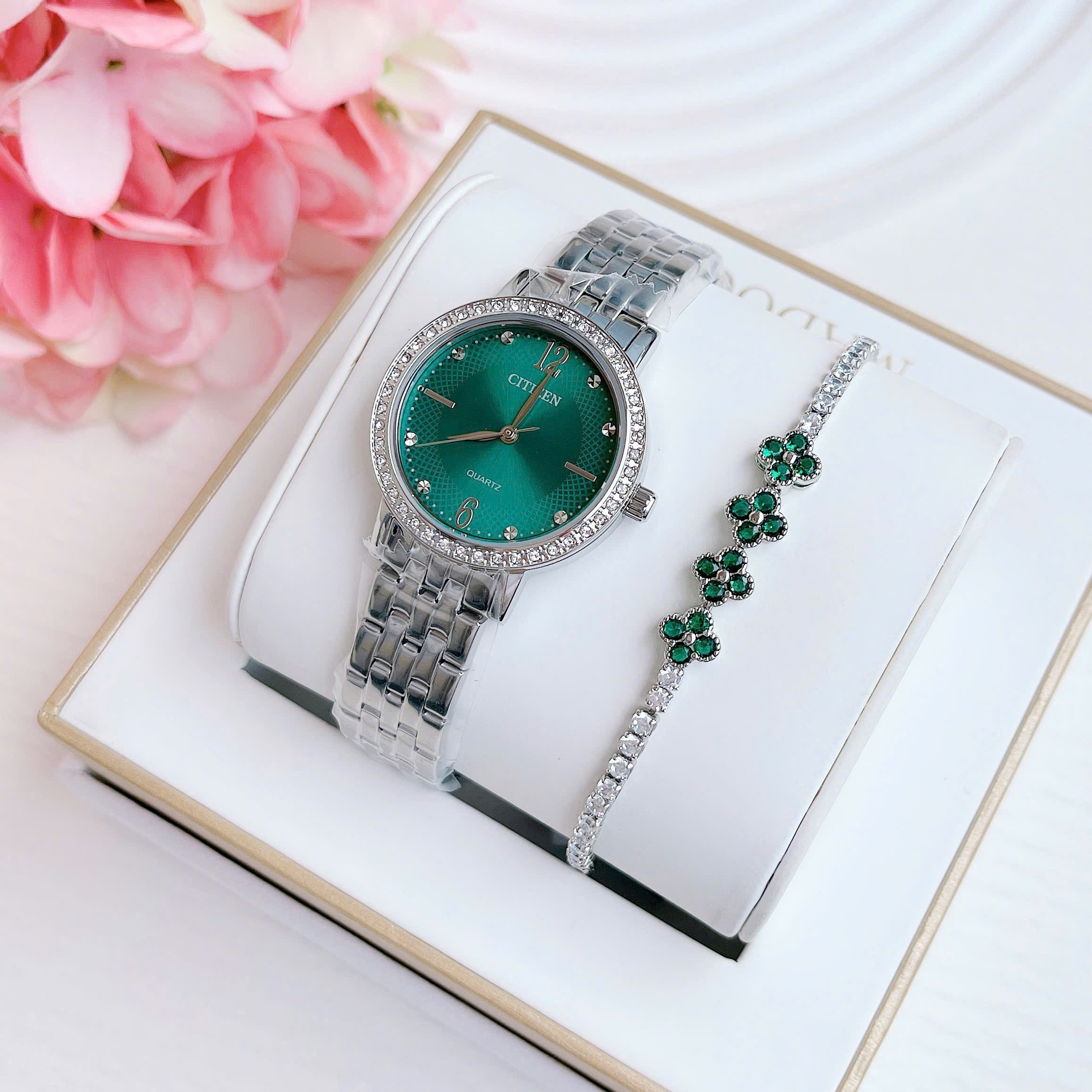 (ĐỒNG HỒ NỮ) CITIZEN – QUARTZ – NỮ – KÍNH KHOÁNG – 5ATM – 31MM – EL3100-55Z