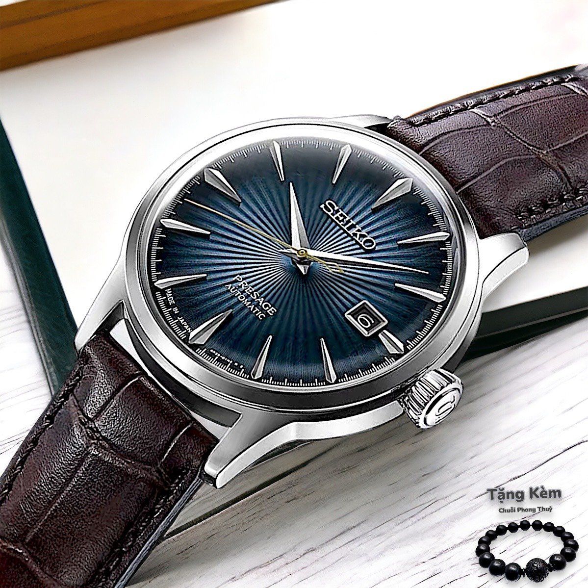 Ảnh 5 của (ĐỒNG HỒ NAM) Seiko Automatic SRPK15J1 Presagge Cocktail Blue 41mm