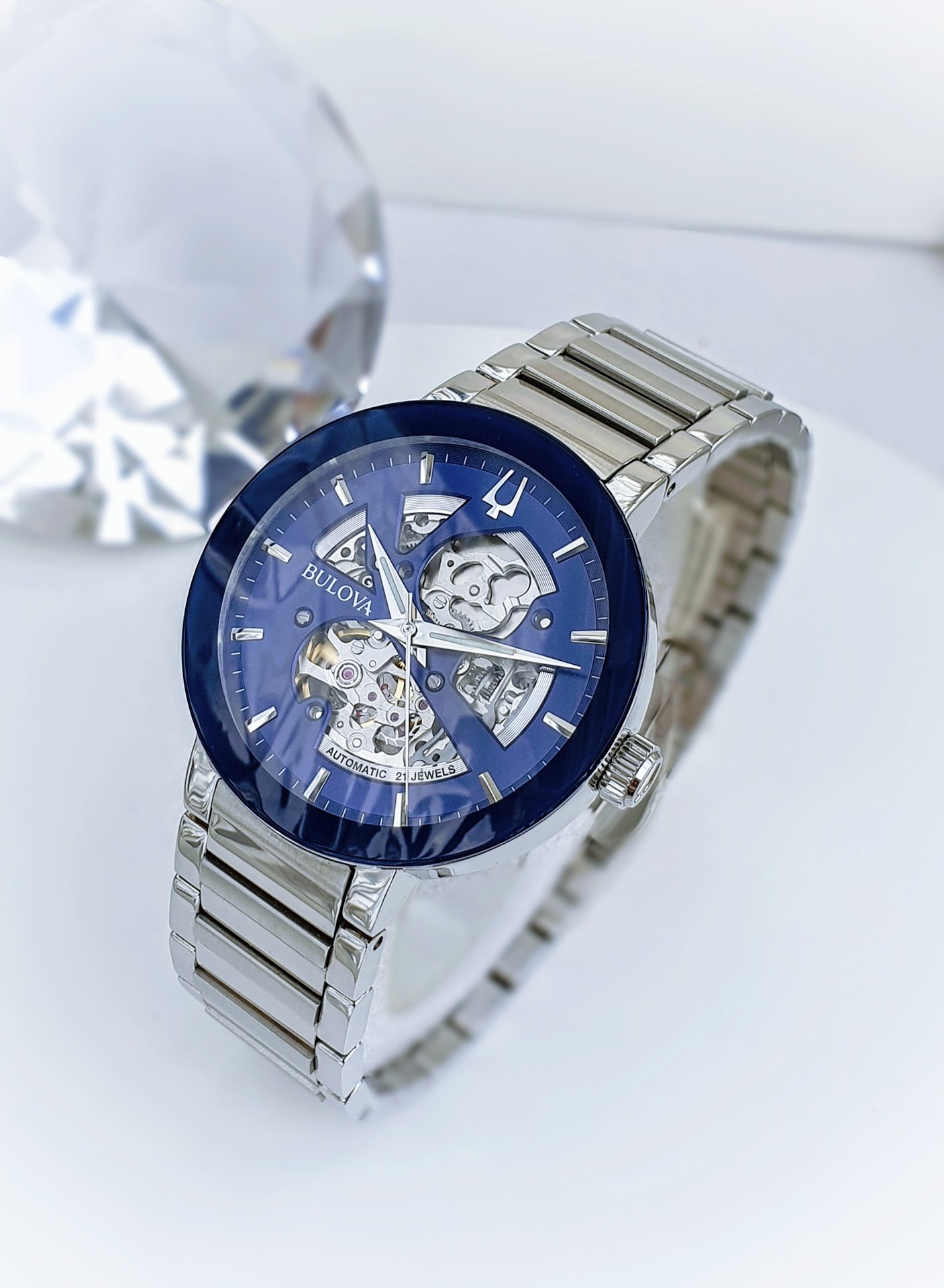 (ĐỒNG HỒ NAM) BULOVA 96A204 AUTOMATIC CASE SILVER 42mm