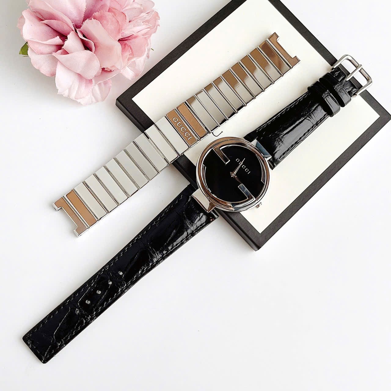 Ảnh 2 của (ĐỒNG HỒ NỮ) Gucci Interlocking G Black Watch 29mm YA133511