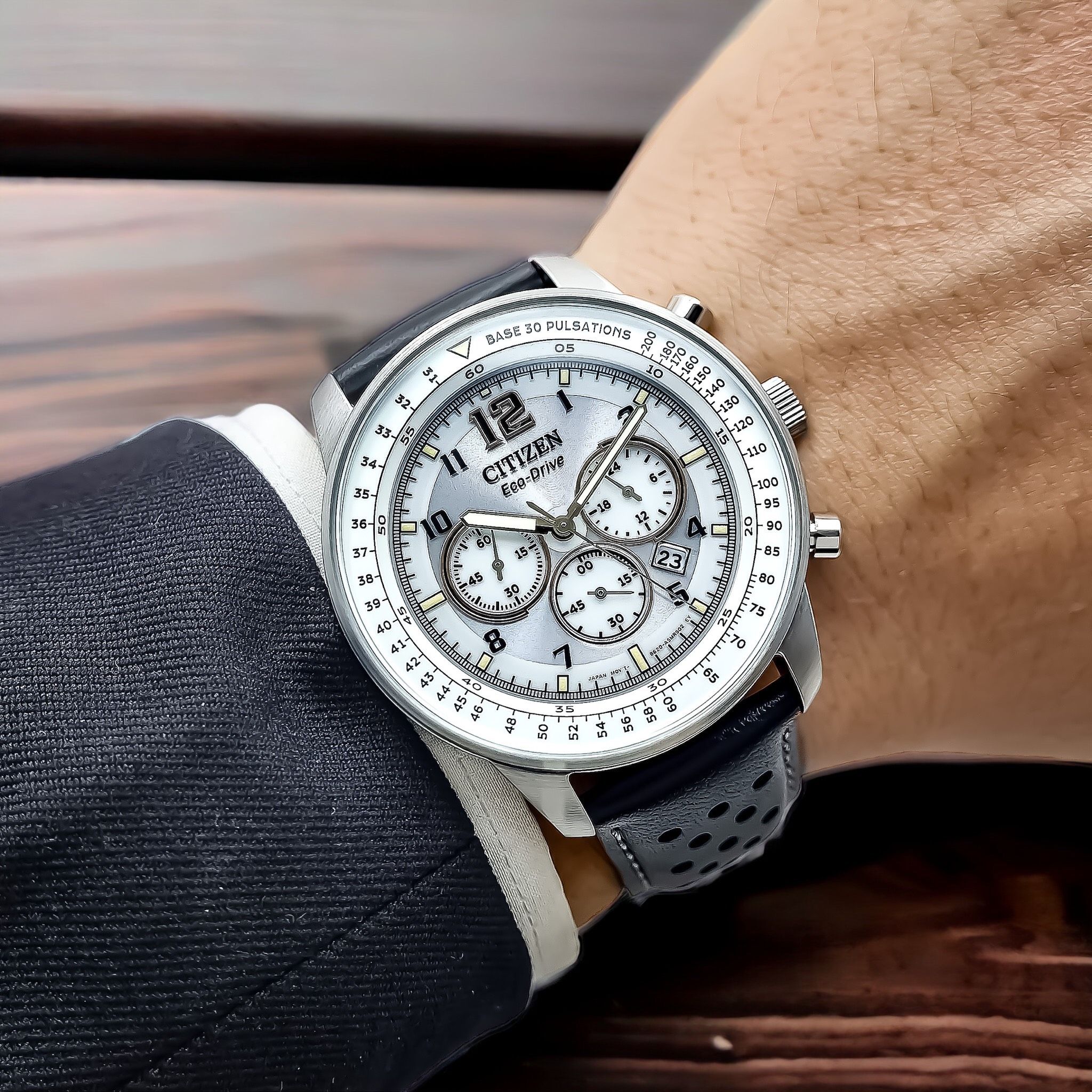 Ảnh 2 của (ĐỒNG HỒ NAM) Citizen Eco-Drive CA4500-24H ( CA450024H ) Chronograph 44mm