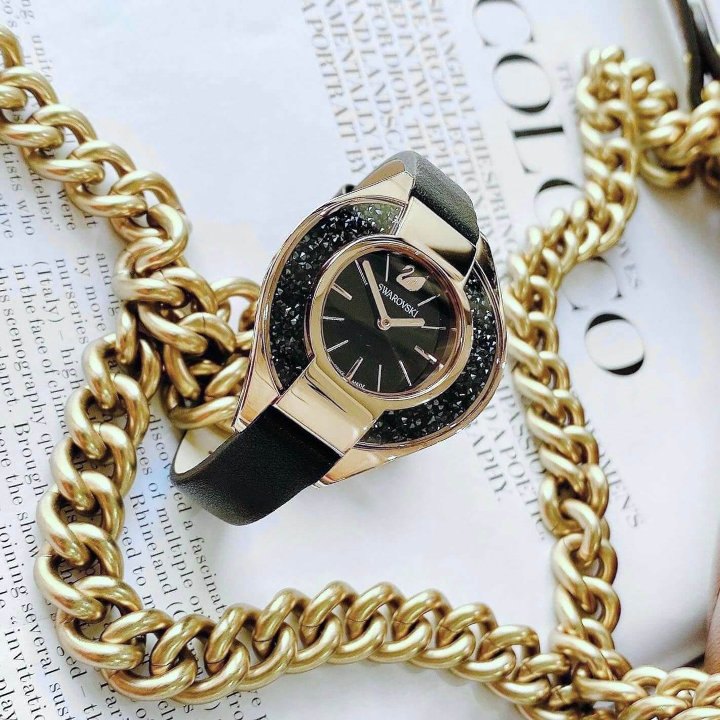 Ảnh 2 của Đồng Hồ Nữ Swarovski Crystalline Sporty Watch 5547632 Màu Đen 35MM