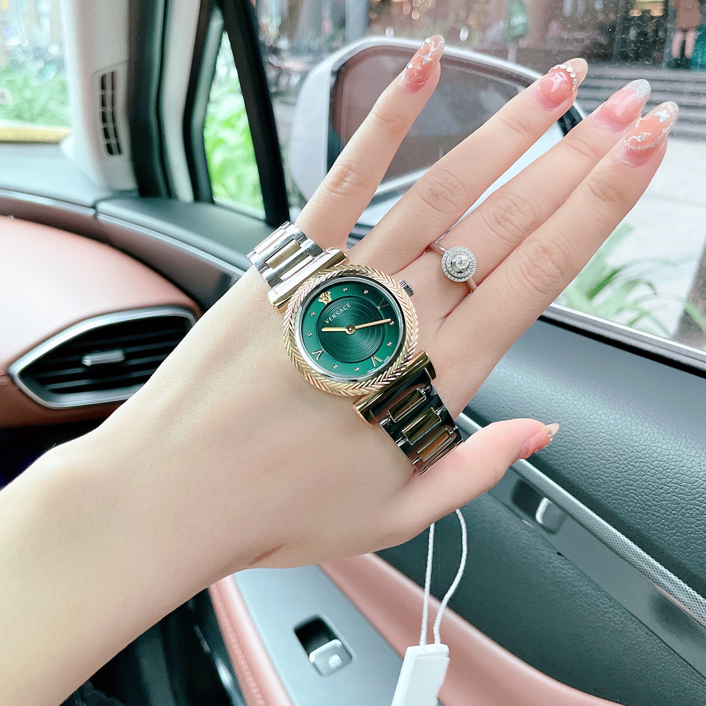 ĐỒNG HỒ NỮ Versace VERE01319 V-Motiv green silver gold Stainless Steel Women's Watch