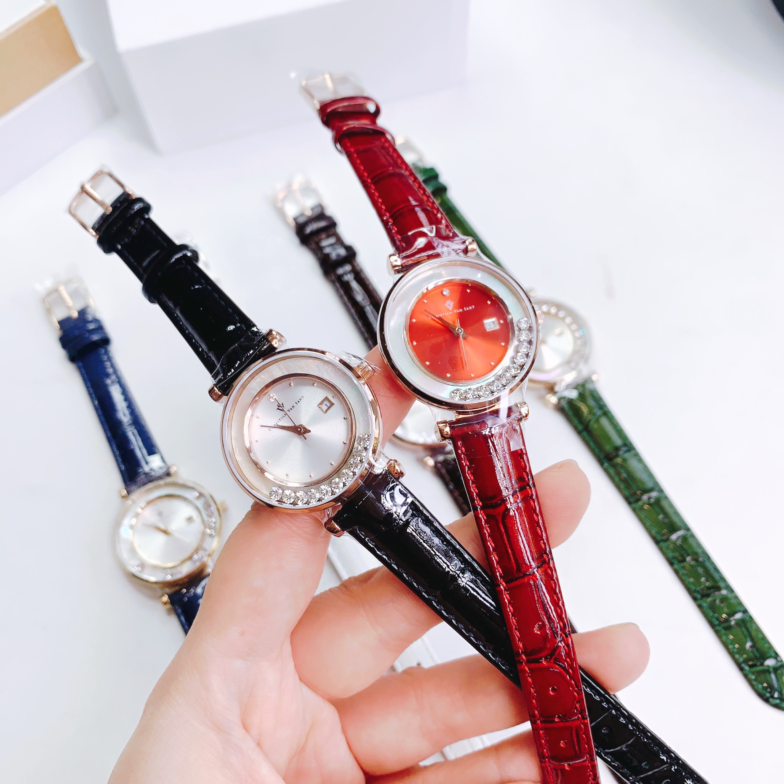 Ảnh 4 của (ĐỒNG HỒ NỮ) Christian Van Sant Bria Quartz Red Dial Ladies Watch CV3816 40MM