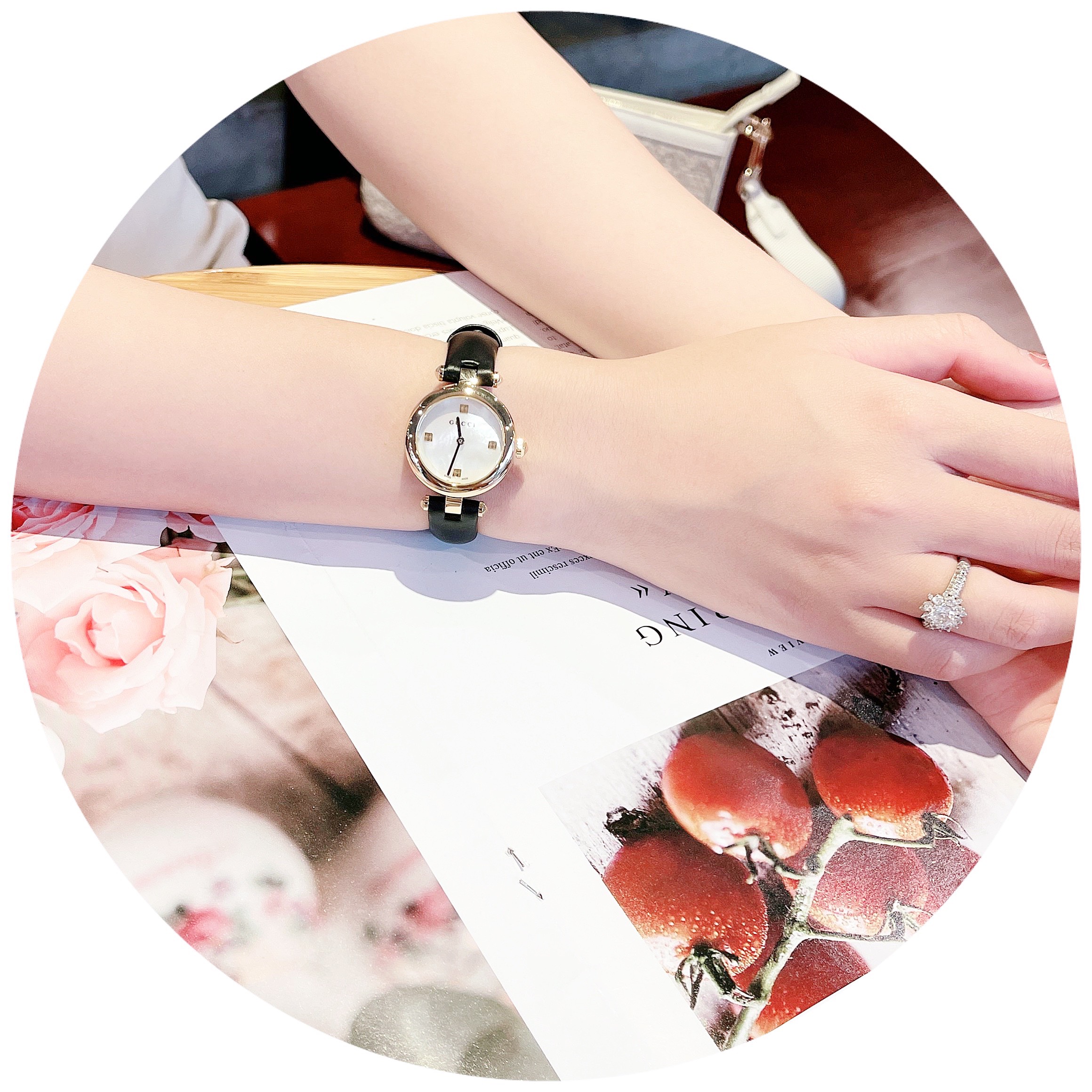Ảnh 4 của ĐỒNG HỒ NỮ Gucci Diamantissima Mother of Pearl Dial Ladies Watch, YA141505, 27mm
