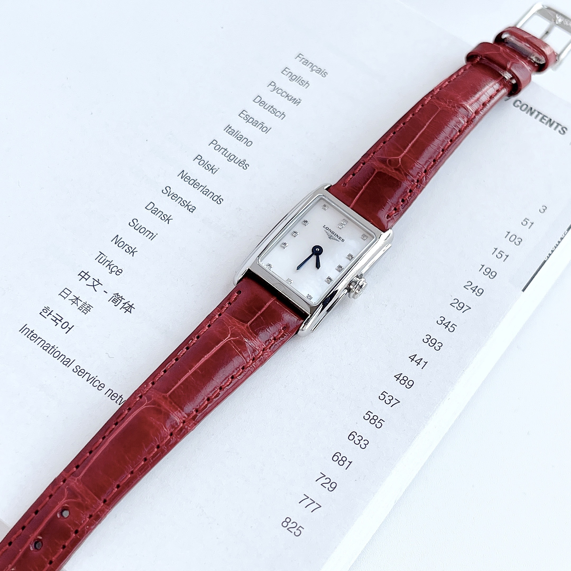 Ảnh 6 của (ĐỒNG HỒ NỮ) (New) Longines L5.258.4.87.5 Ladies DolceVita Red Leather Diamond Watch