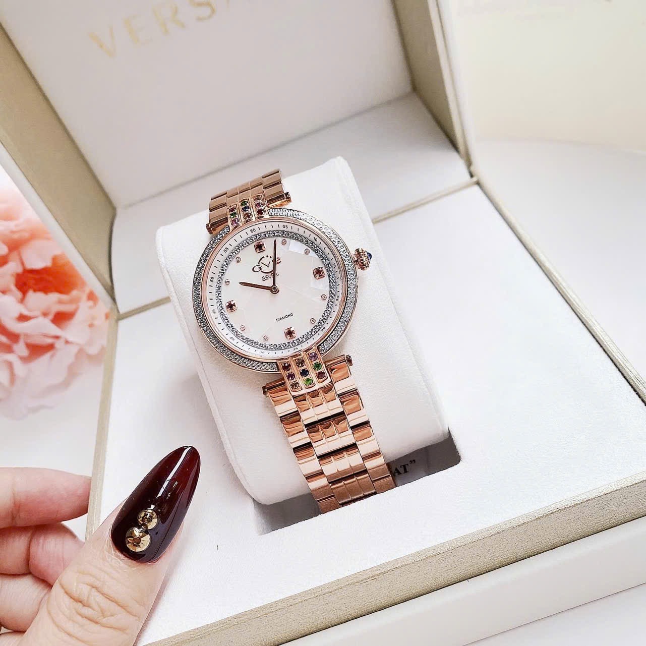 ( ĐỒNG HỒ NỮ ) Gv2 by Gevril Quartz Matera Diamond 12805B