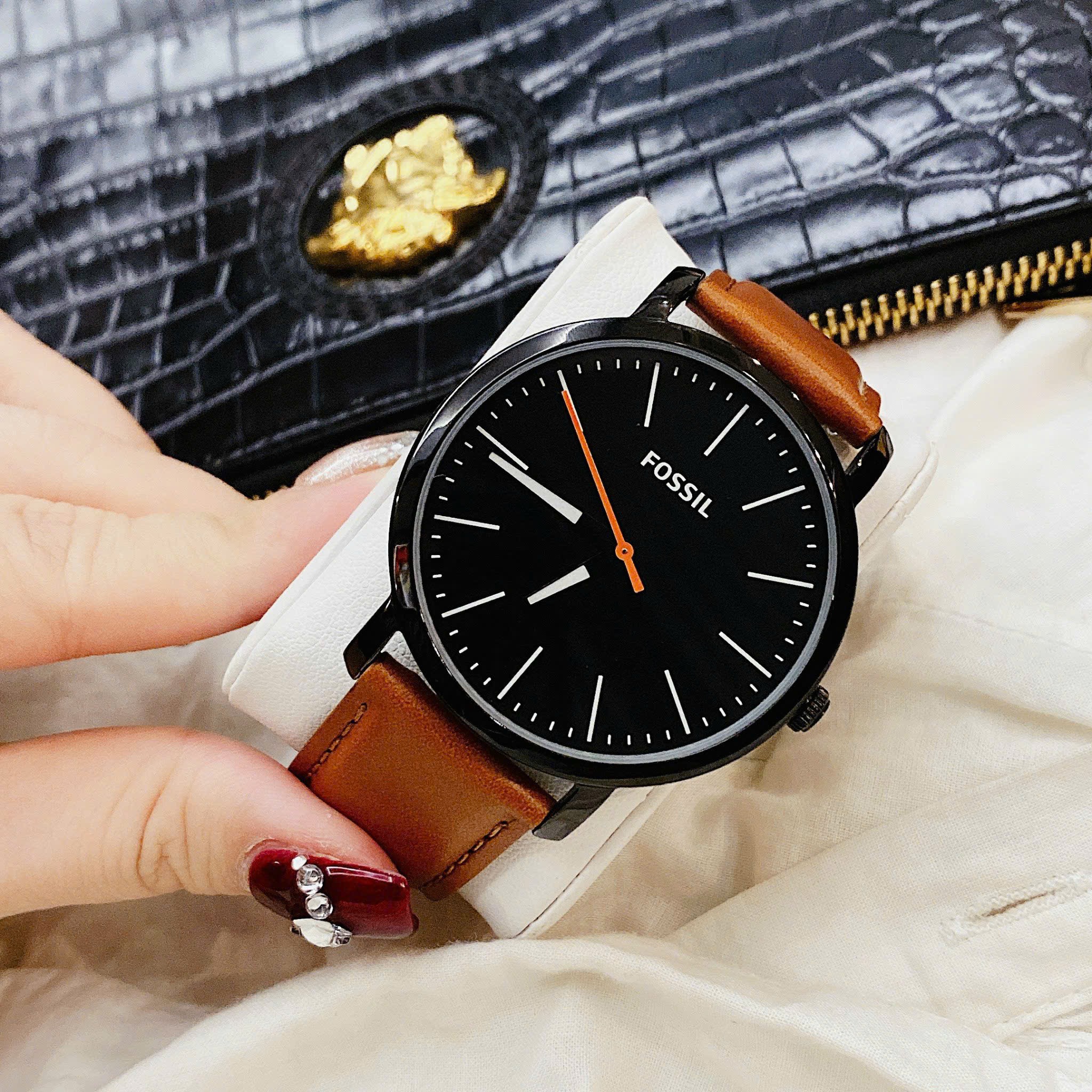 Ảnh 6 của (ĐỒNG HỒ Nam) Fossil Quartz BQ2310IE Leather Three-Hand Brown Leather