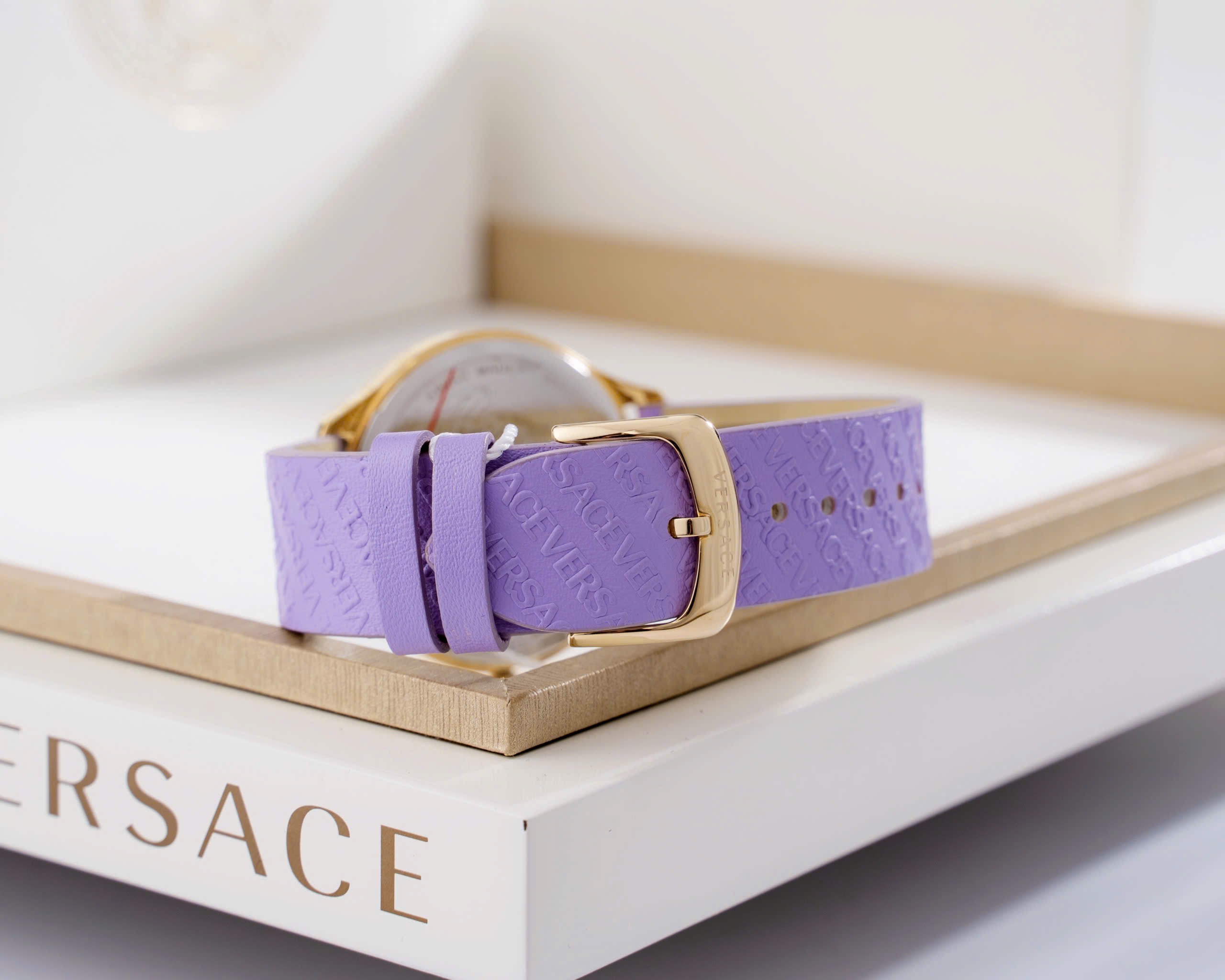 Ảnh 6 của (ĐỒNG HỒ NỮ ) Versace Logo Halo Quartz Blue Dial Ladies Watch VE2O00722