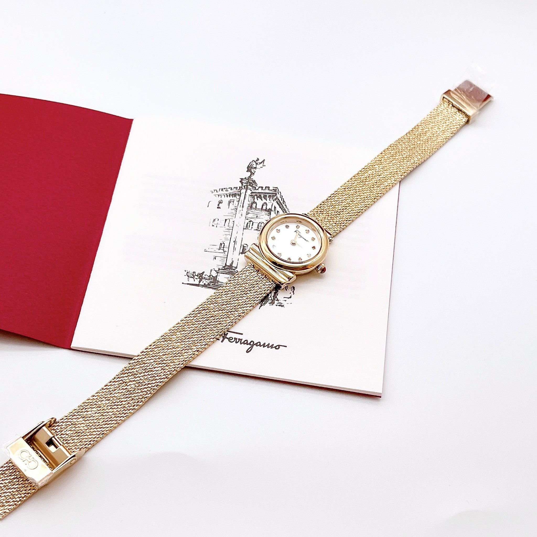 Ảnh 4 của (ĐỒNG HỒ NỮ) SALVATORE FERRAGAMO GANCINI SFYE00221 STONES WATCH DÂY MESS 28mm