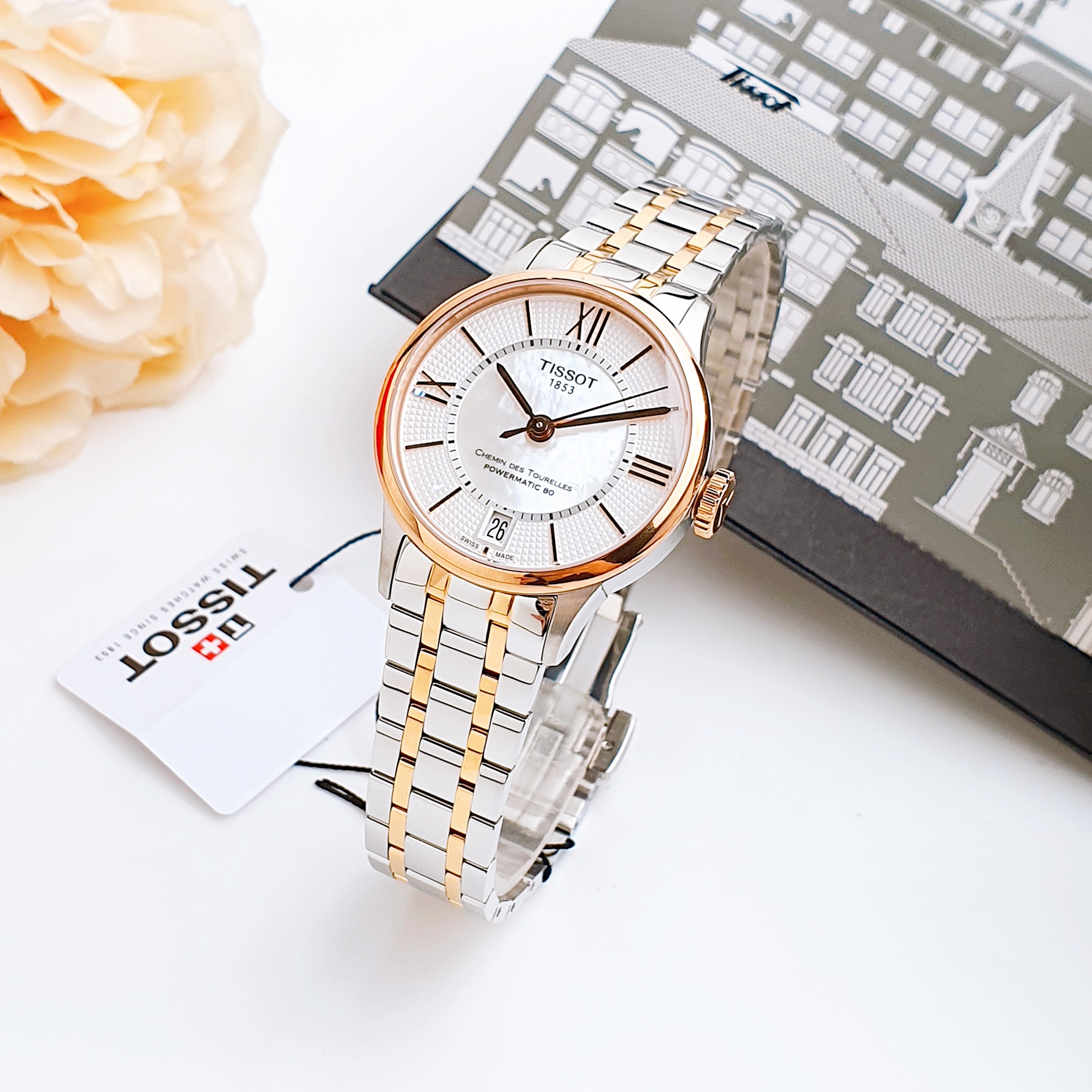 (ĐỒNG HỒ NỮ) Tissot Chemin des Tourelles Automatic Mother of Pearl T099.207.22.118.02 ( T0992072211802 )32mm