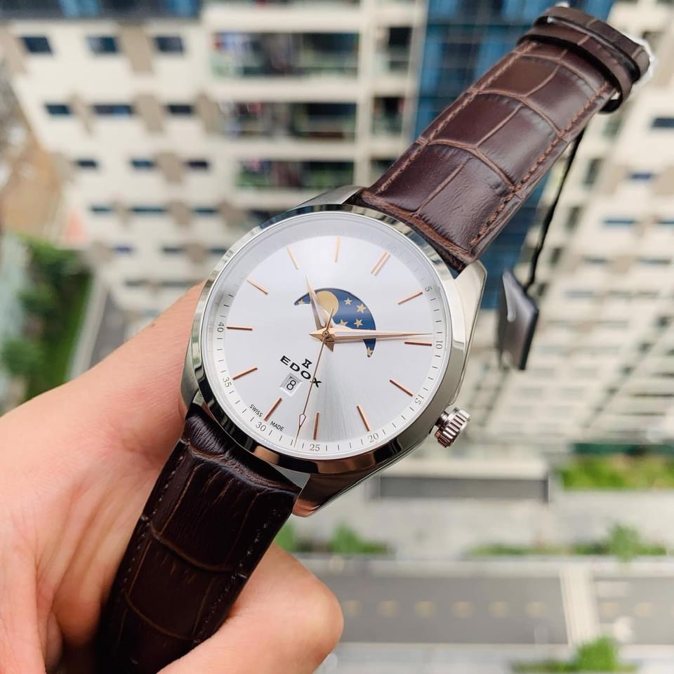 ĐỒNG HỒ EDOX MOONPHASE QUARTZ 79018-3-AIR Sang trọng- Lịch lãm