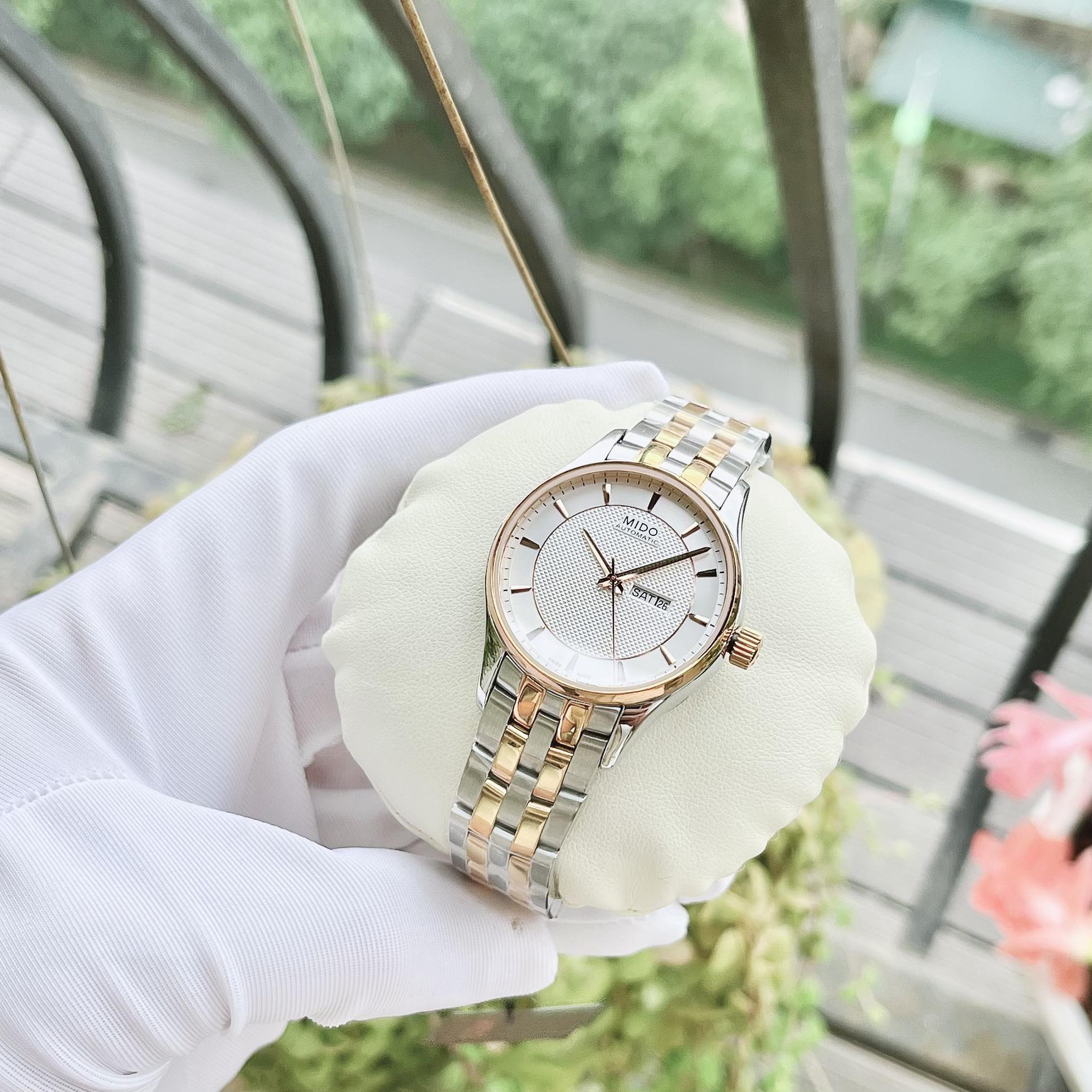 ĐỒNG HỒ NỮ MIDO BELLUNA CLOU DE PARIS AUTOMATIC M001.230.22.031.91 M0012302203191 33mm