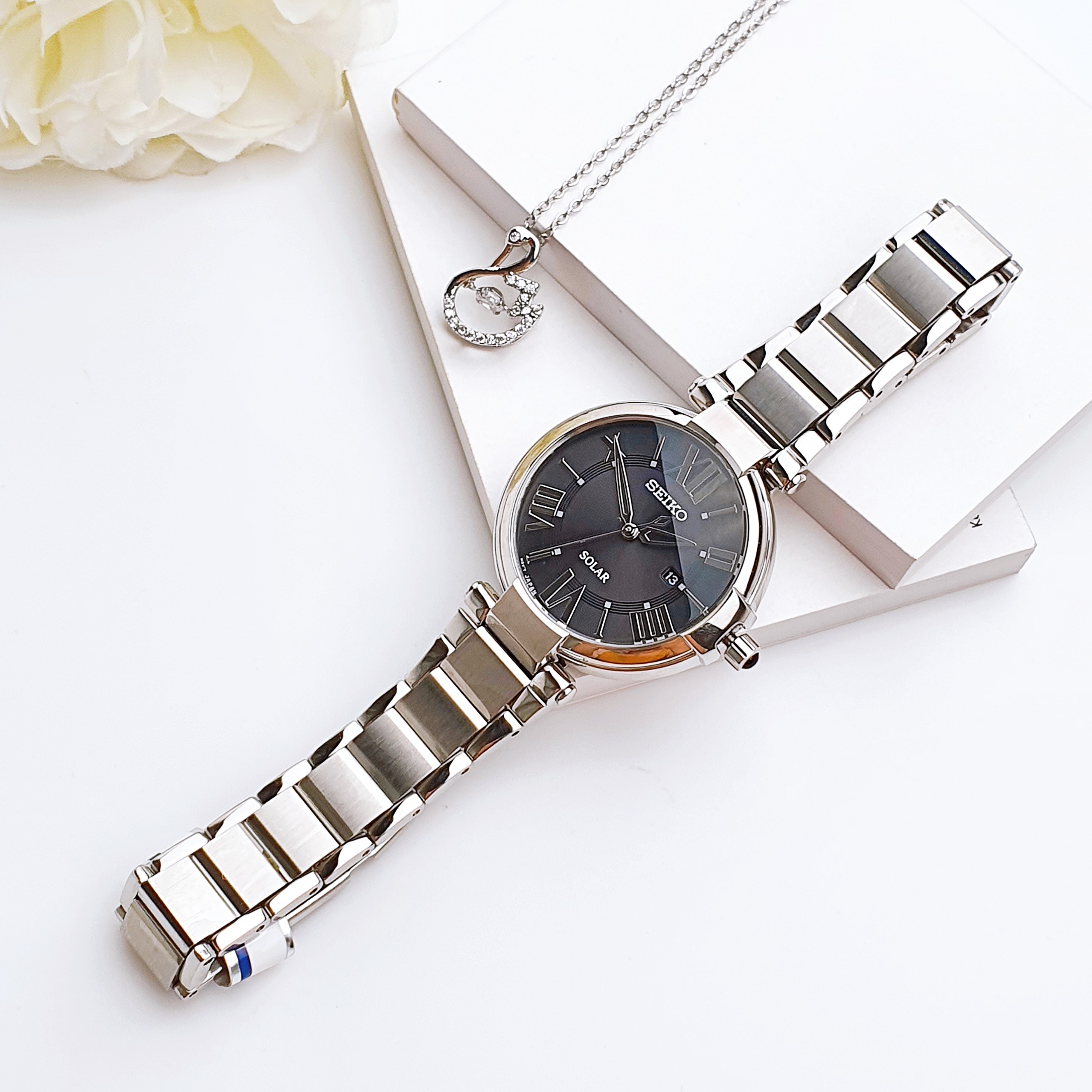 Ảnh 5 của (ĐỒNG HỒ NỮ ) Seiko Solar Black Dial SUT173 32mm